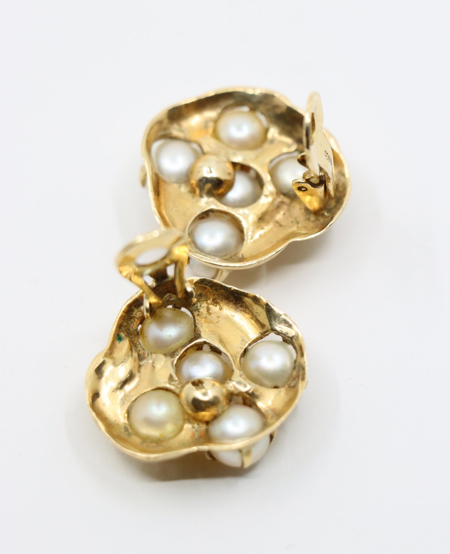 Seaman Schepps 14K Gold Pearl Earrings