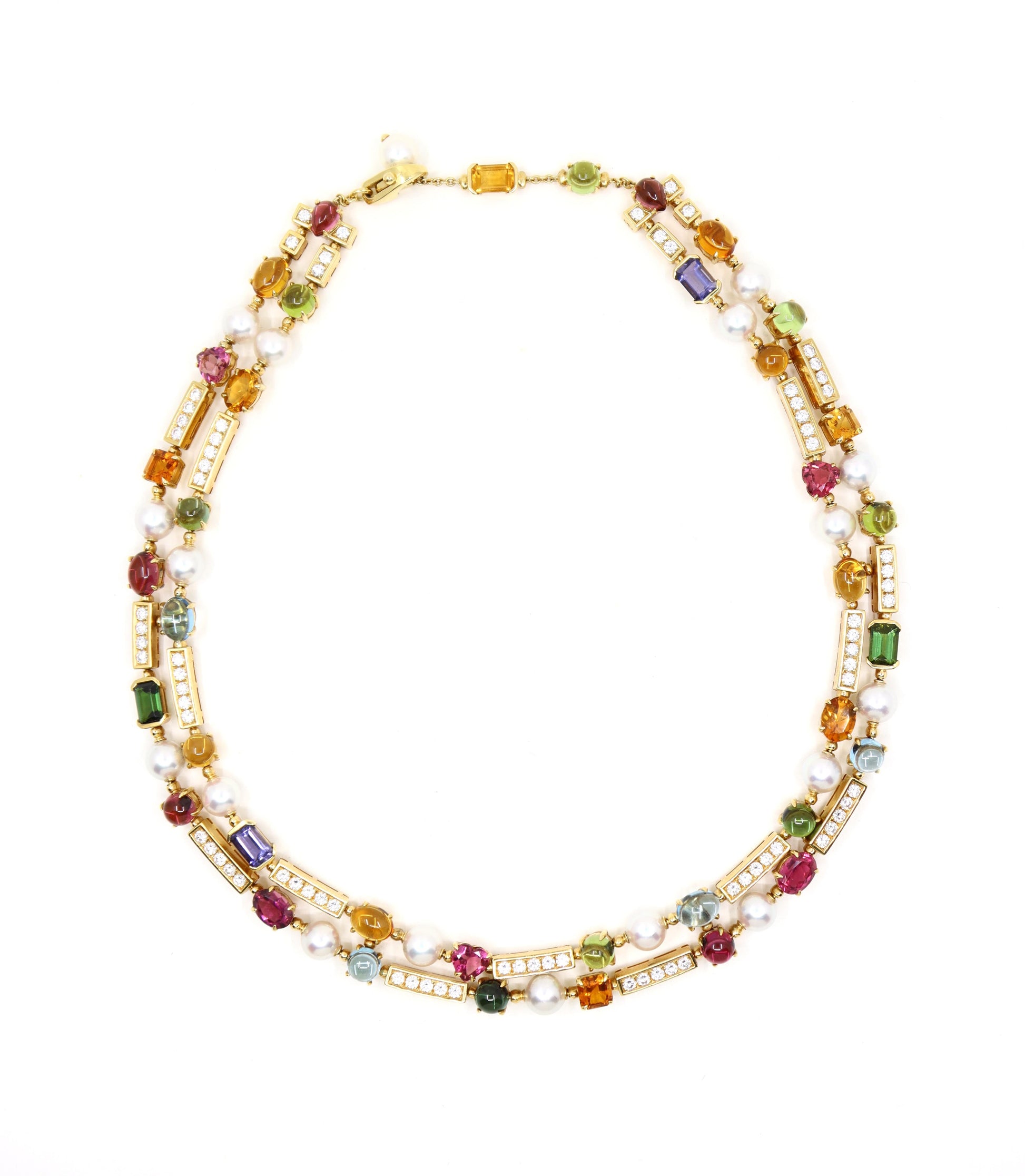 Bulgari Allegra Pearls Diamonds & Multi-gemstone Necklace