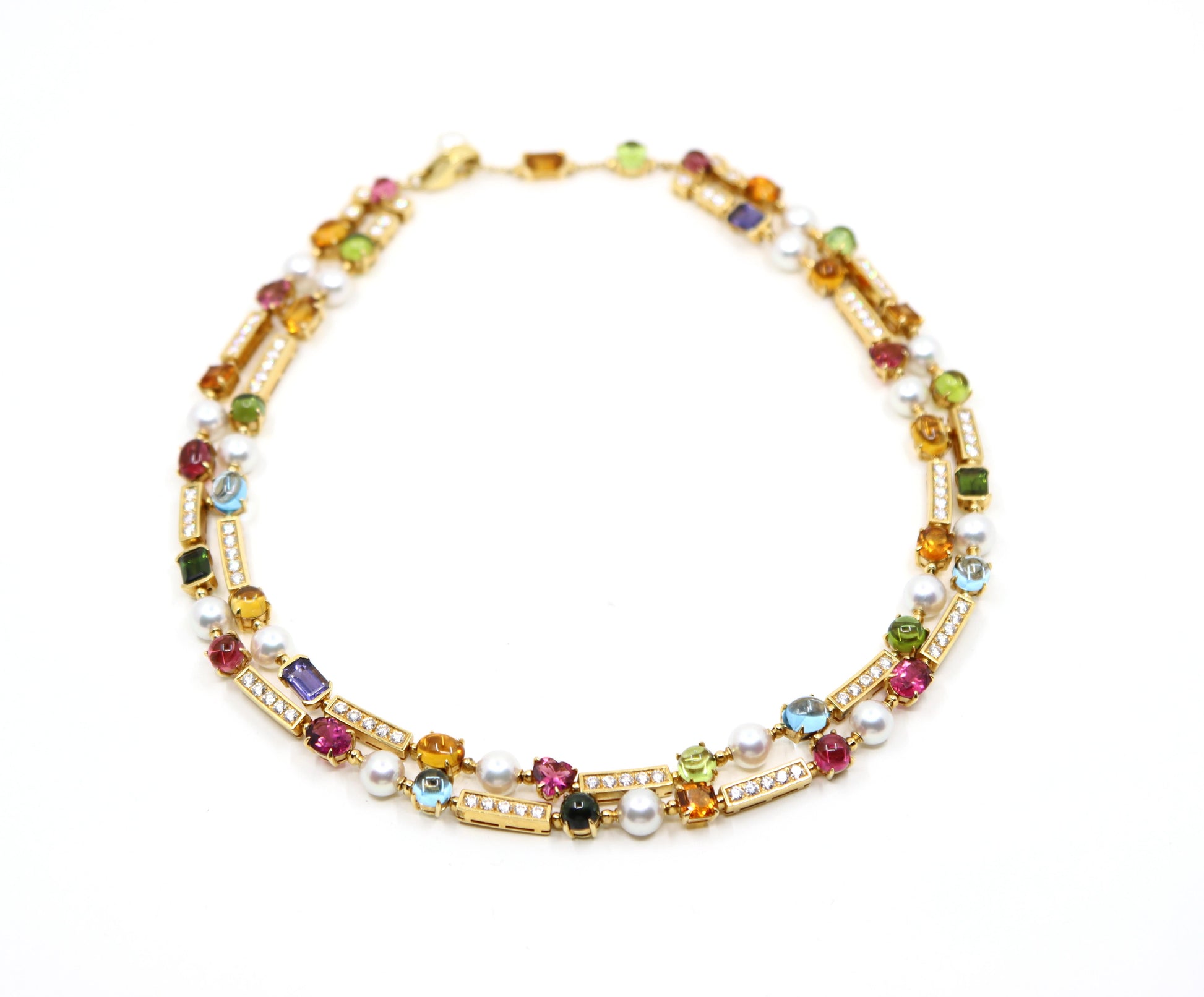 Bulgari Allegra Pearls Diamonds & Multi-gemstone Necklace