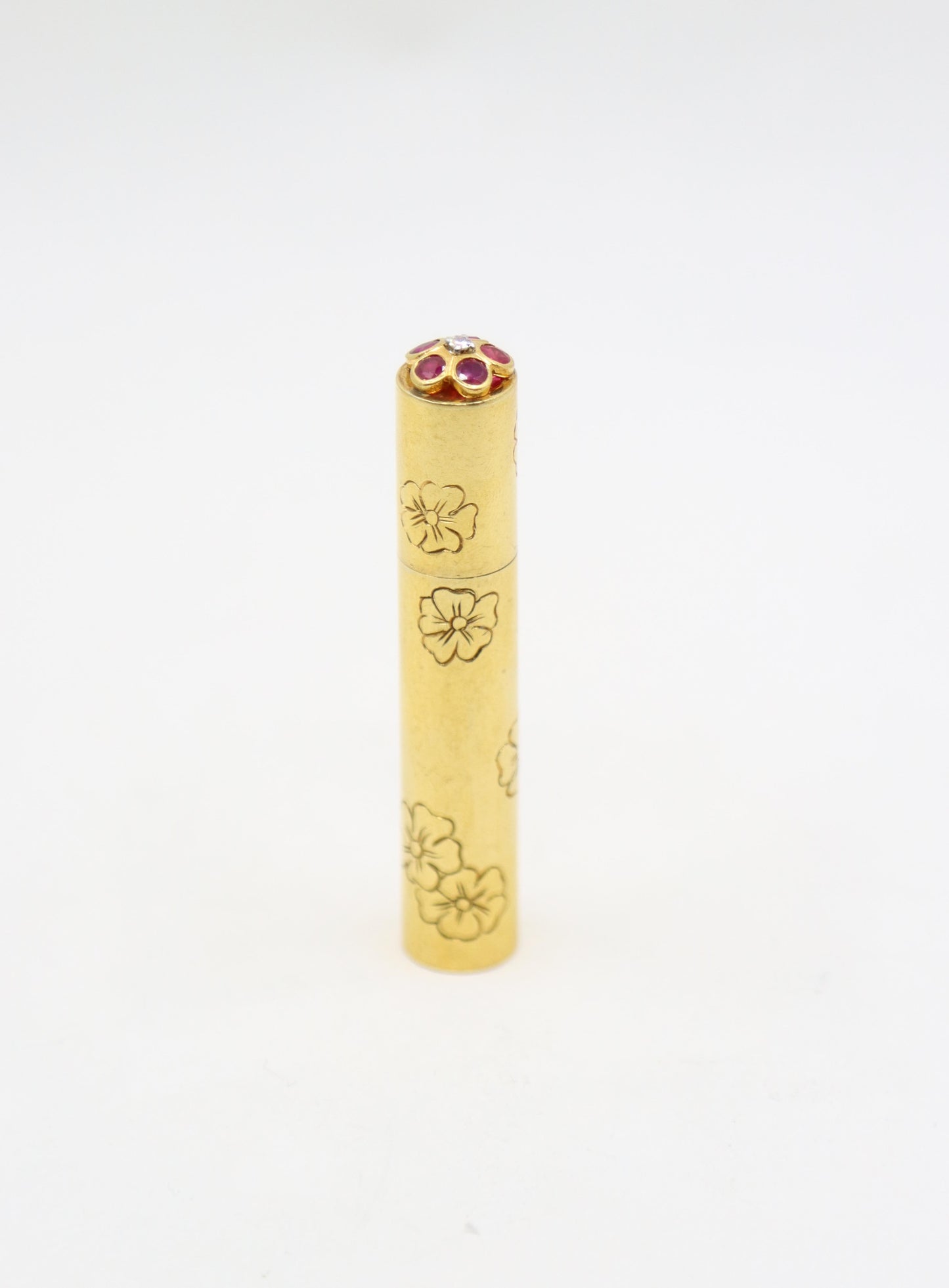 Vintage Van Cleef & Arpels 18k Gold Ruby and Diamond Perfume Bottle