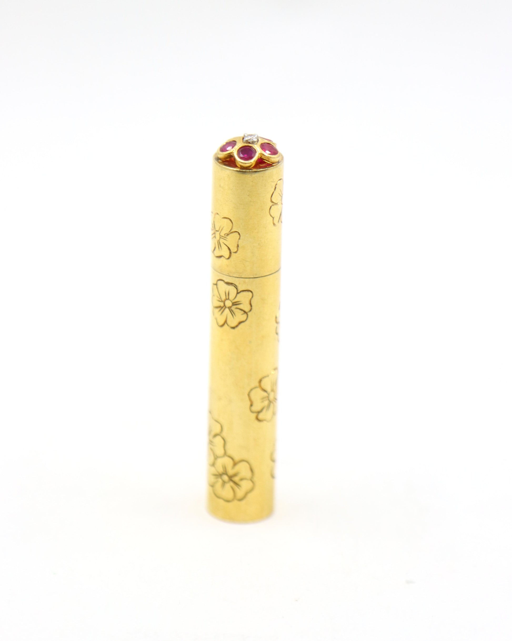 Vintage Van Cleef & Arpels 18k Gold Ruby and Diamond Perfume Bottle