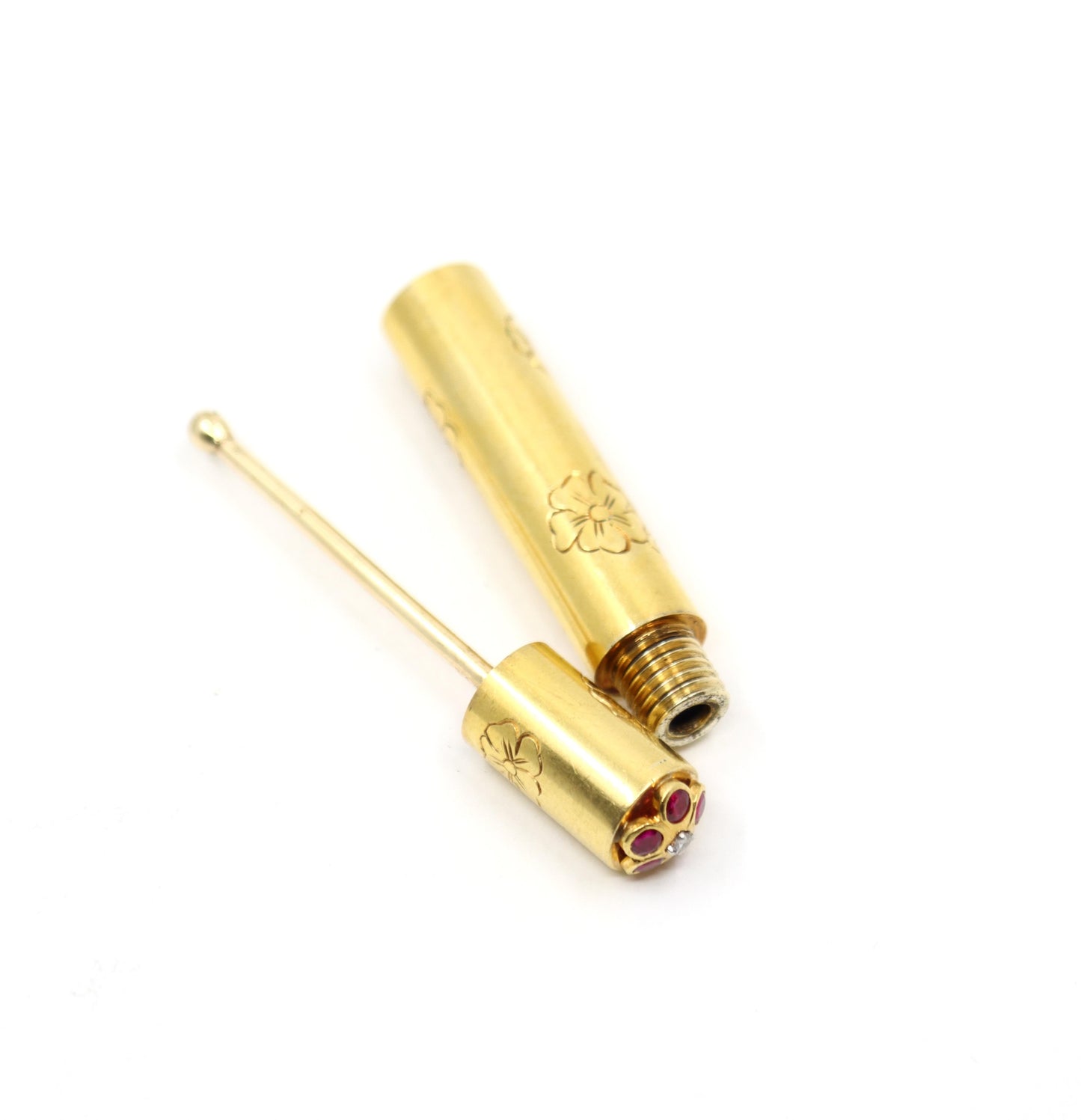 Vintage Van Cleef & Arpels 18k Gold Ruby and Diamond Perfume Bottle