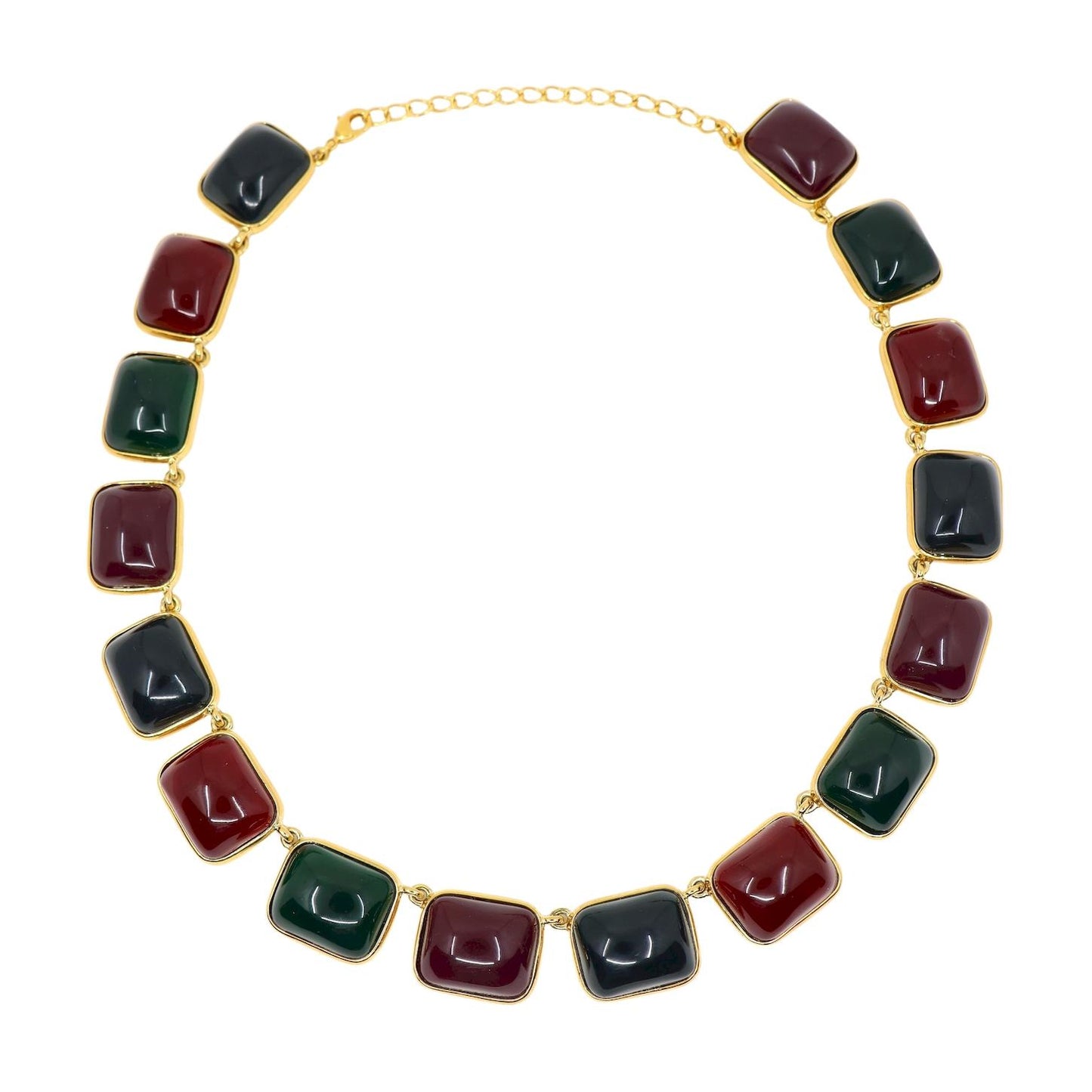 Kenneth Jay Lane K.J.L Gold Tone Muti-Color Gripoix Necklace