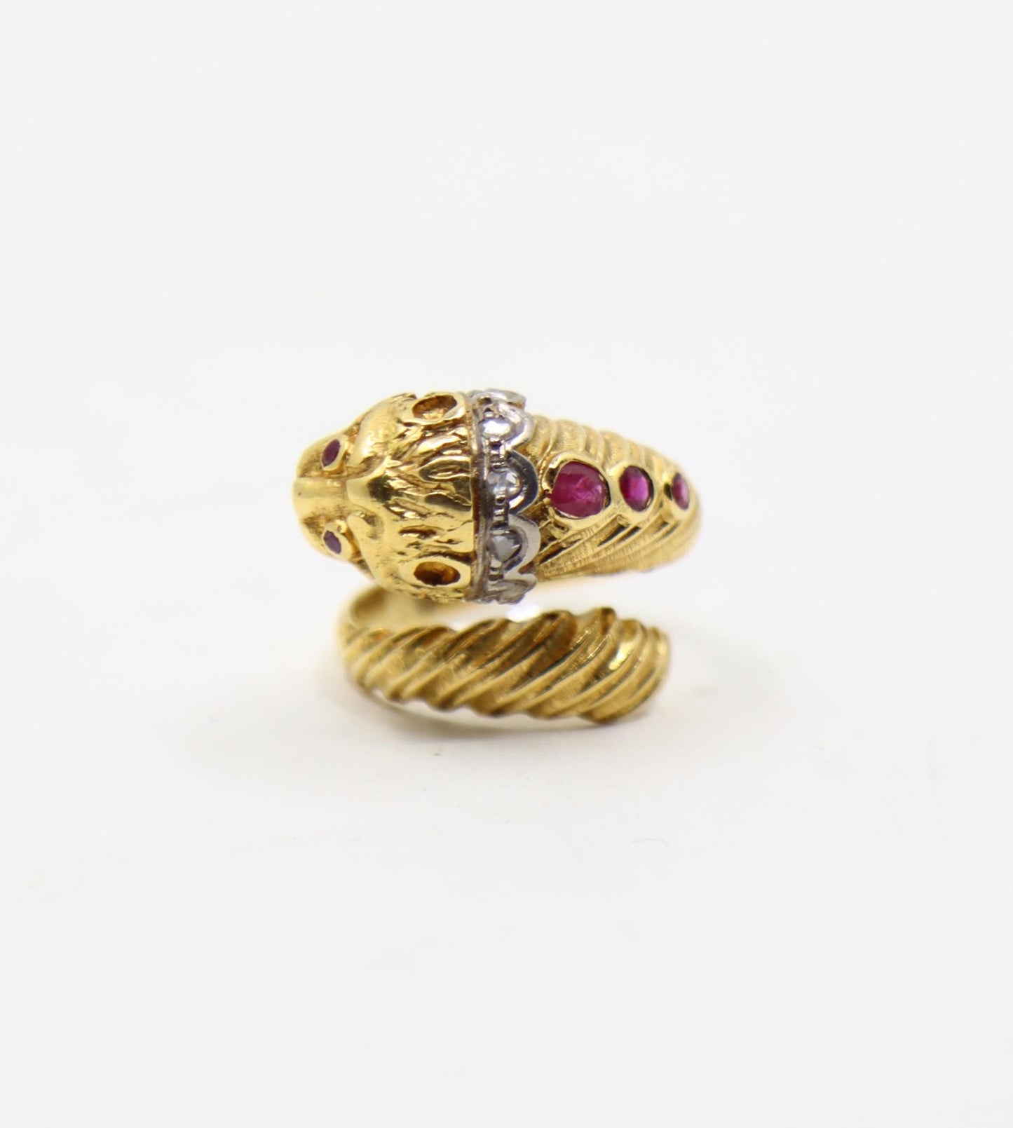 ILIAS LALAOUNIS 18K Gold Lion Head Ruby Diamond Ring