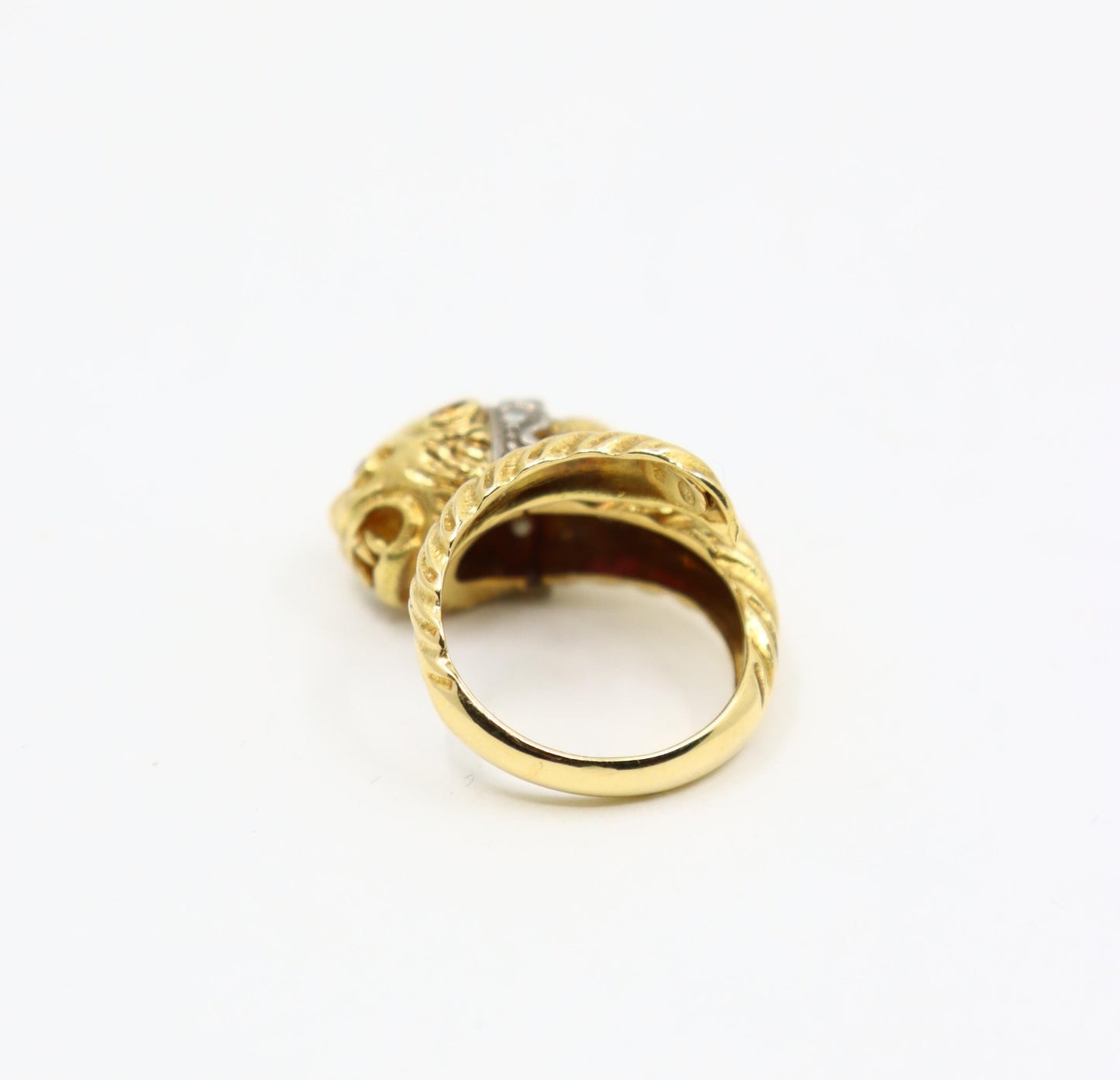 ILIAS LALAOUNIS 18K Gold Lion Head Ruby Diamond Ring