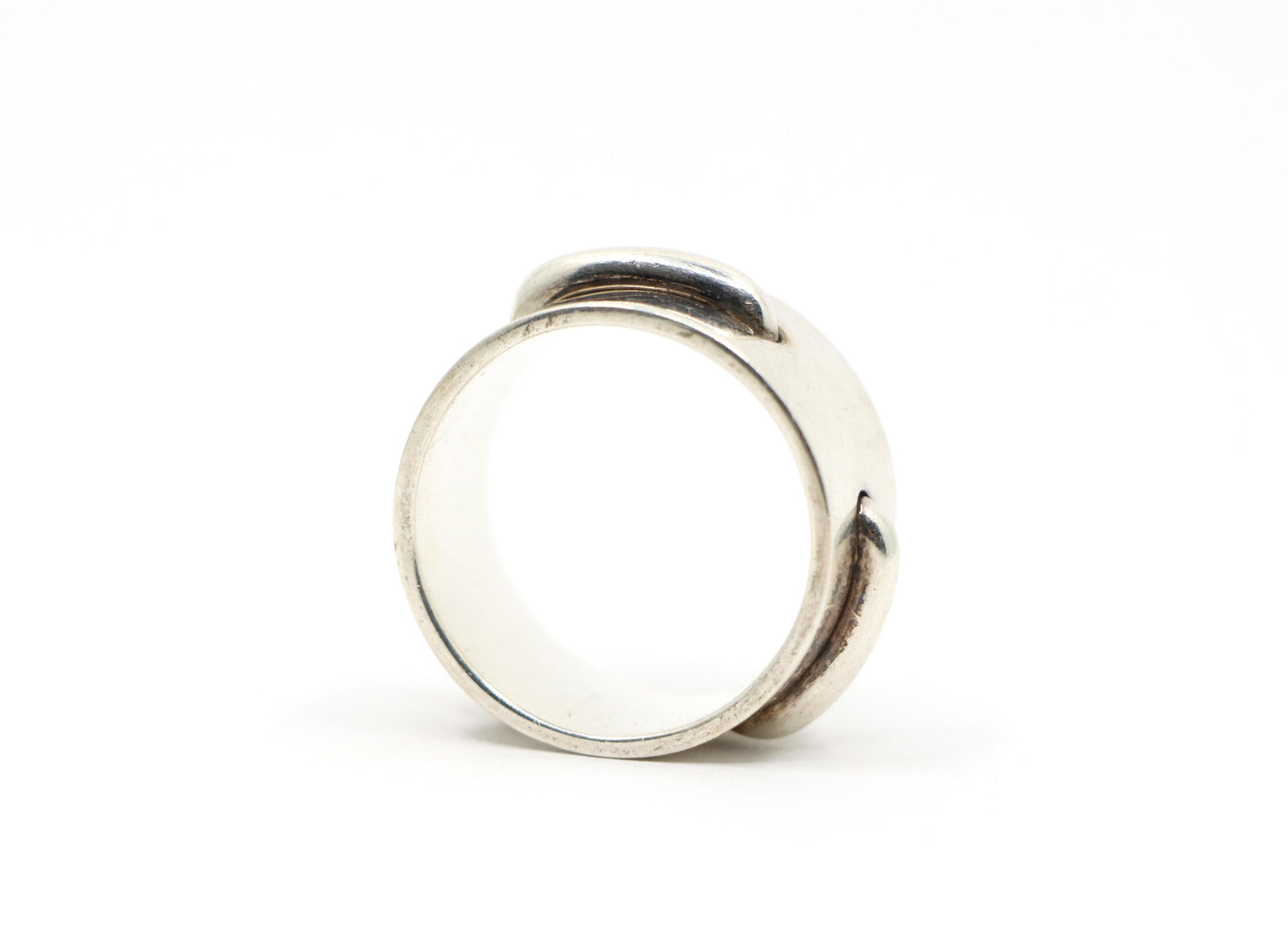 Hermes Sterling Silver Seam Band Ring