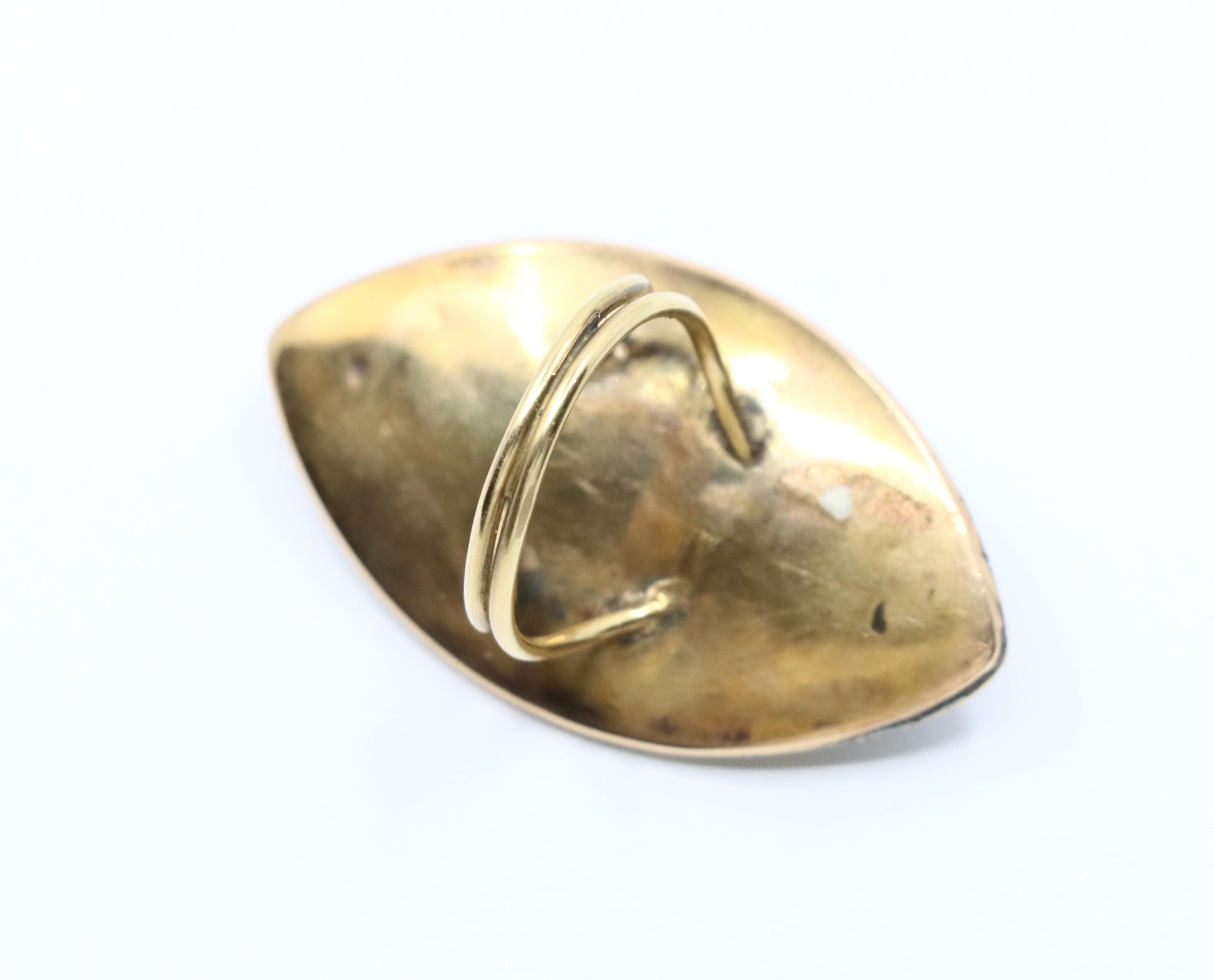 Georgian 18K  Gold Blue Enamel Diamond Ring