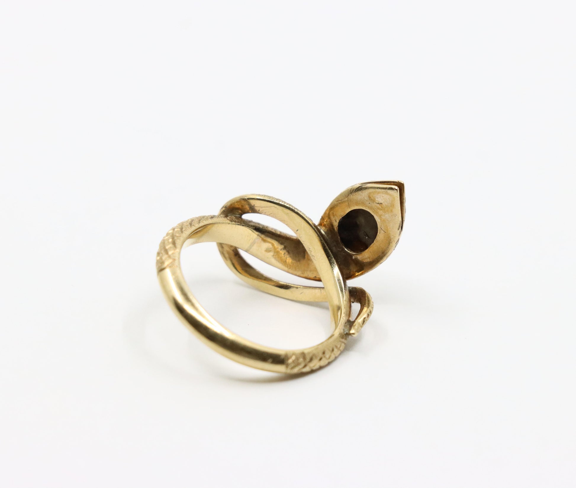 Antique Victorian 10K Gold Star Sapphire Snake Ring