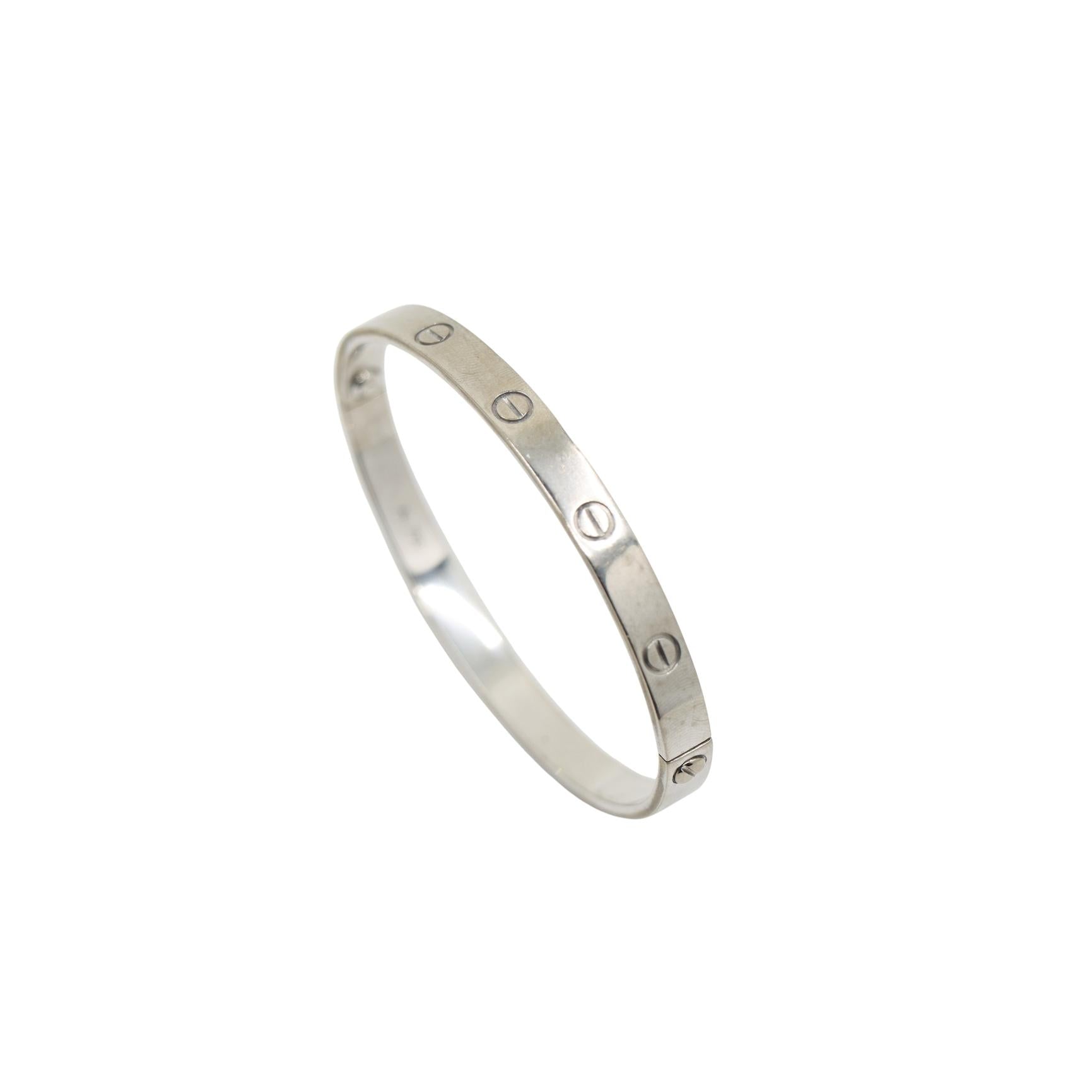 Cartier 18K White Gold Classic LOVE Bracelet