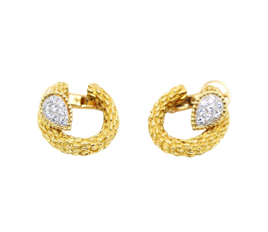 Boucheron 18K Gold Diamonds "Serpent Boheme" Earrings