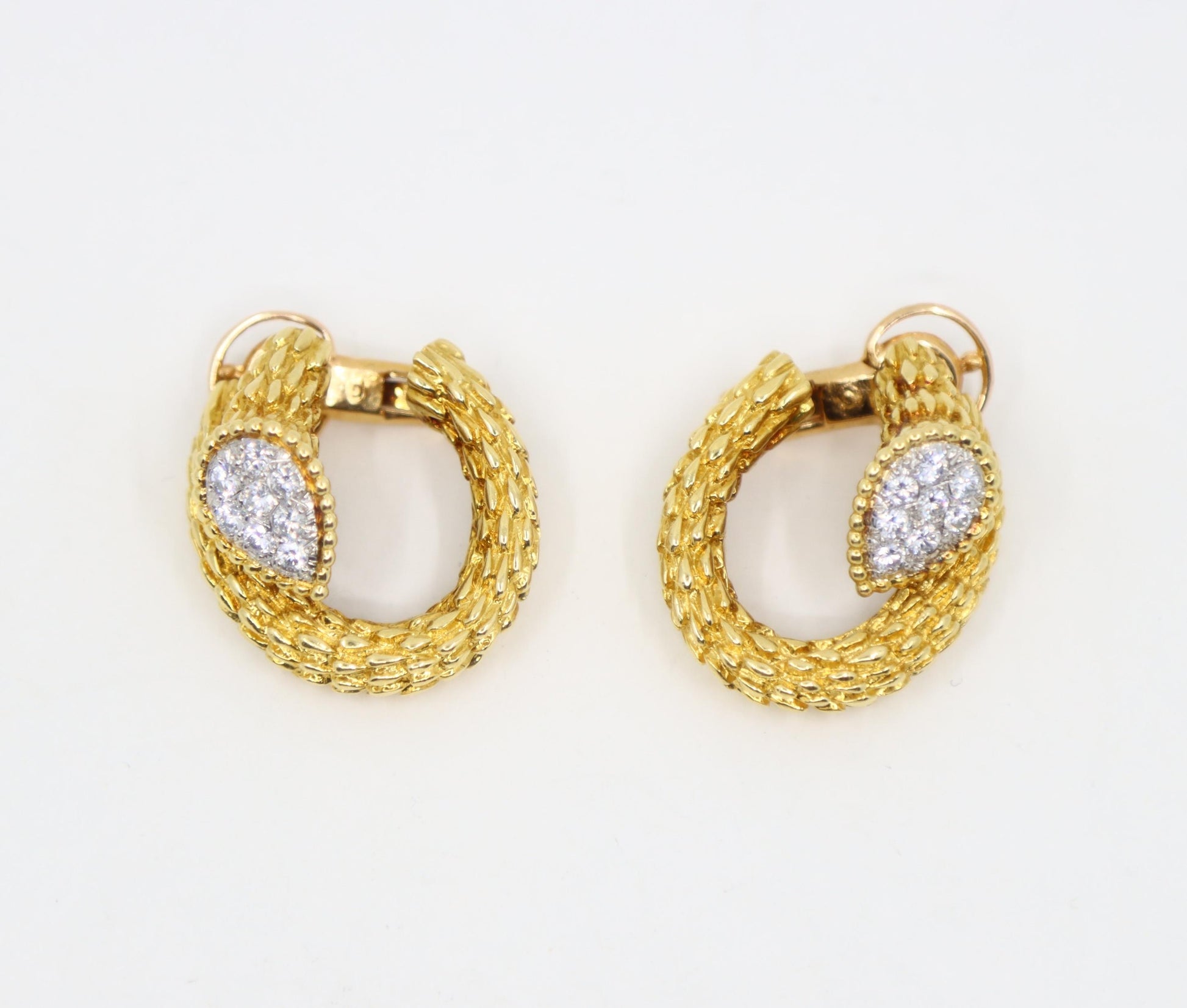 Boucheron 18K Gold Diamonds "Serpent Boheme" Earrings