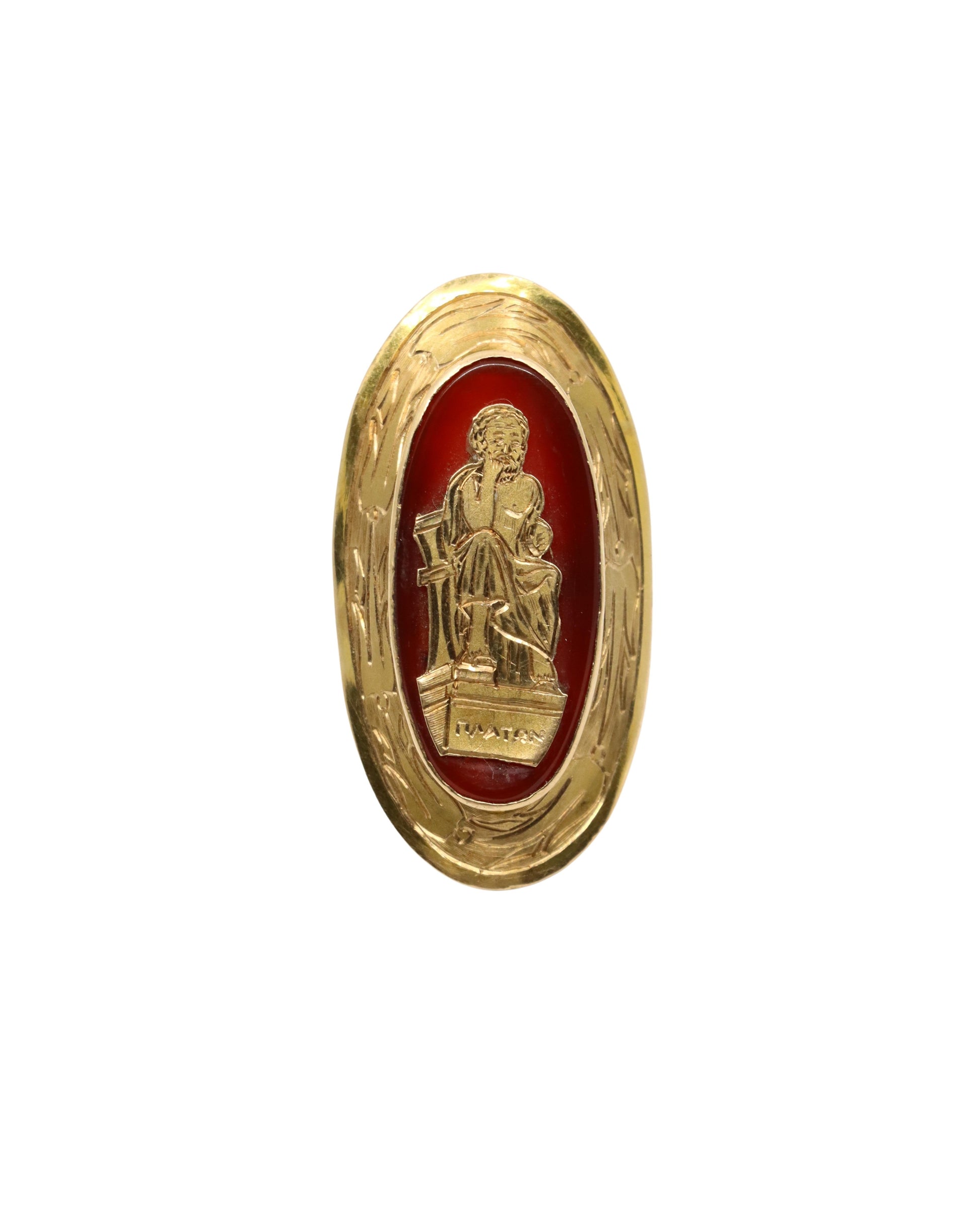 Antique 18K Gold Agate Ring
