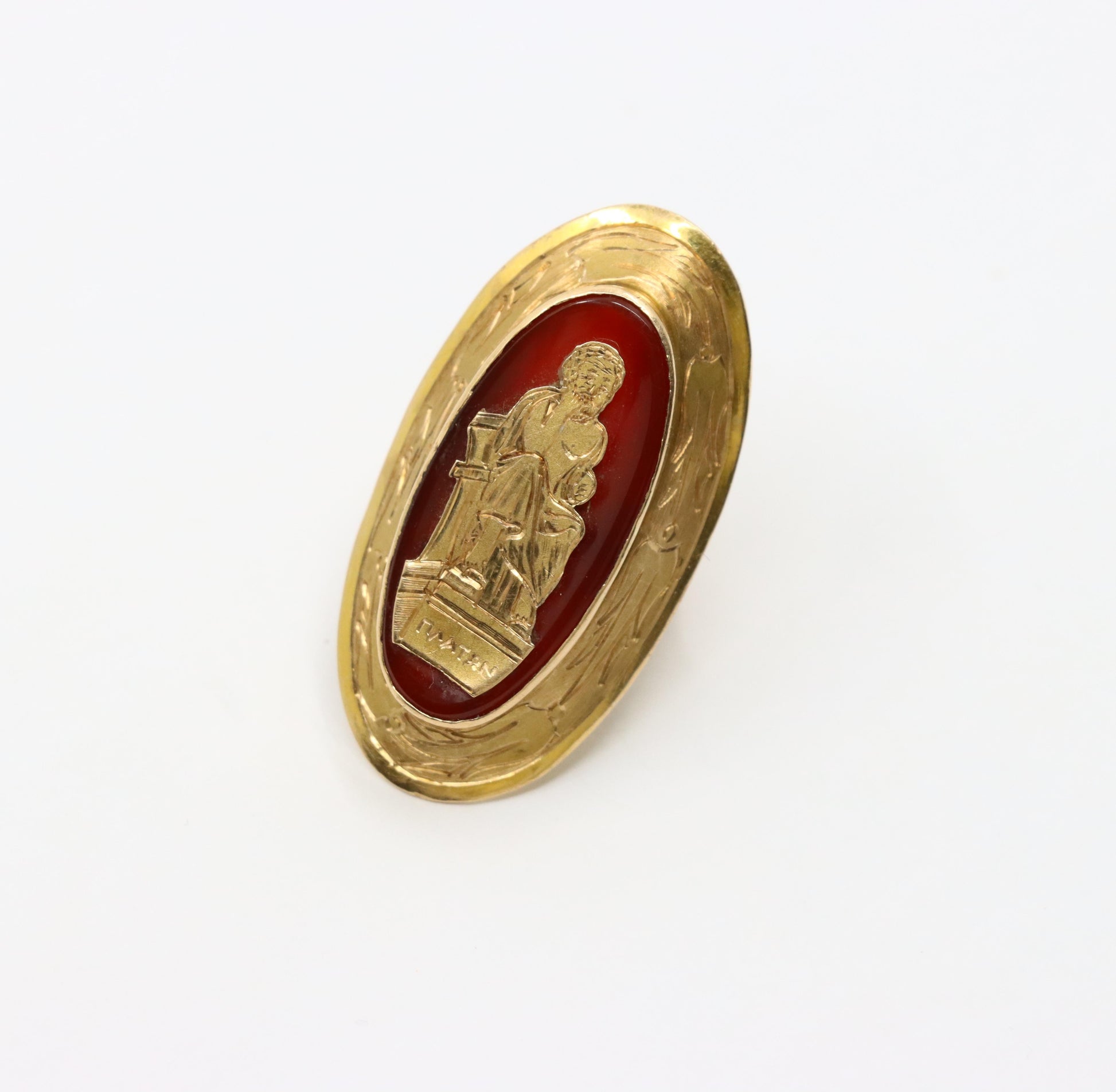 Antique 18K Gold Agate Ring