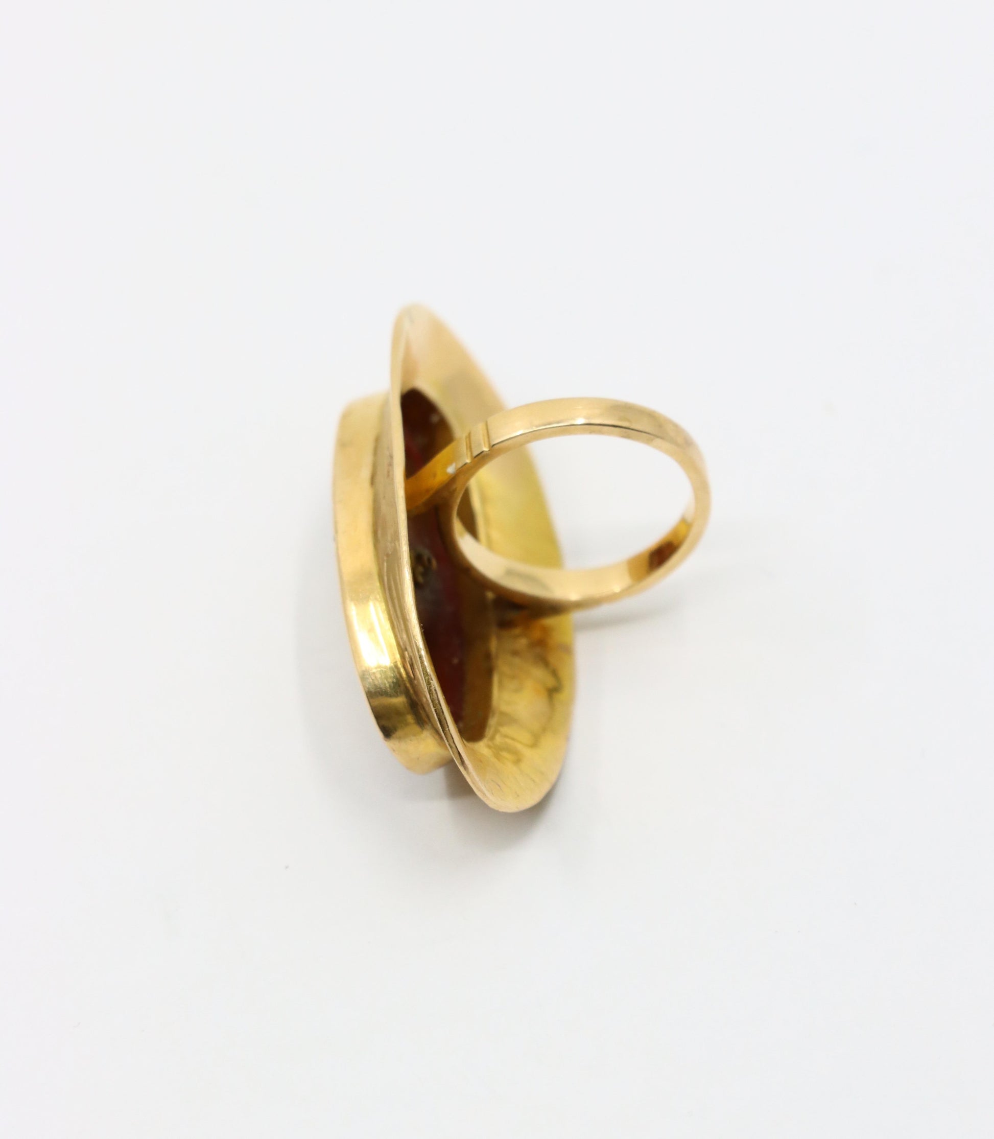 Antique 18K Gold Agate Ring