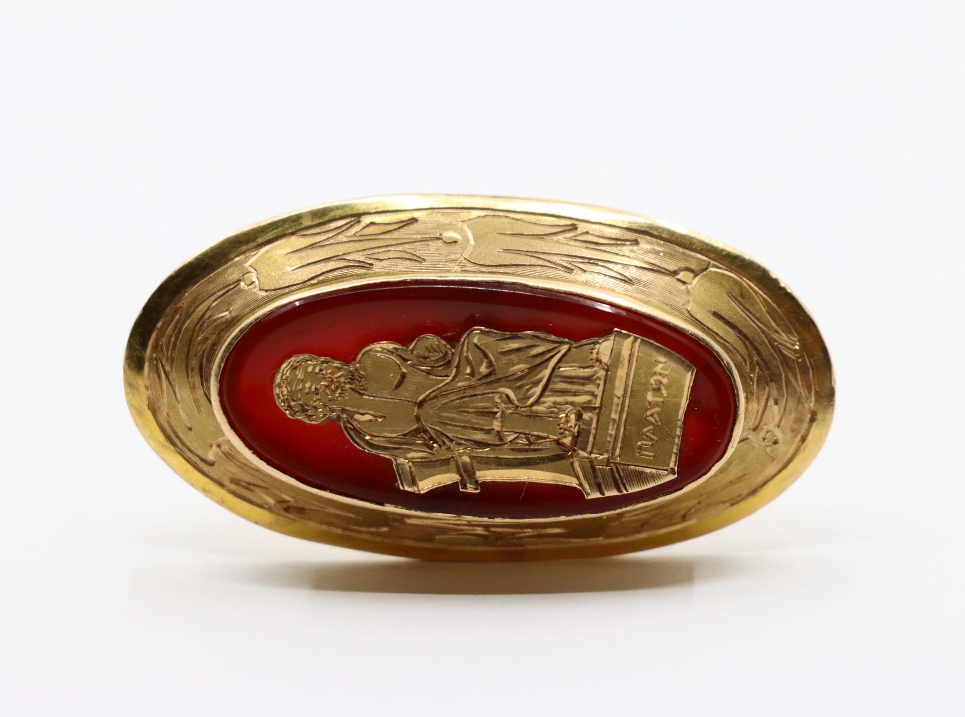 Antique 18K Gold Agate Ring