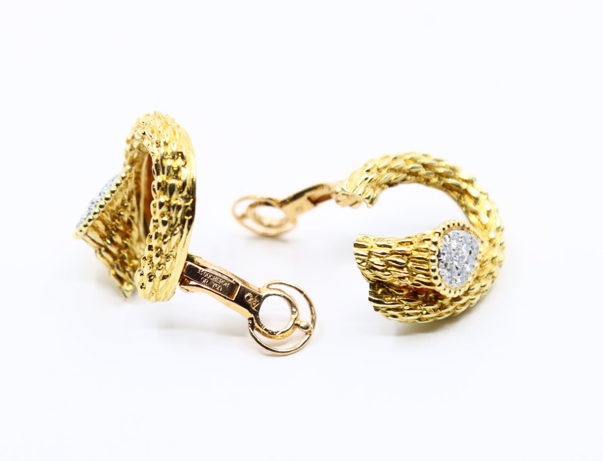 Boucheron 18K Gold Diamonds "Serpent Boheme" Earrings