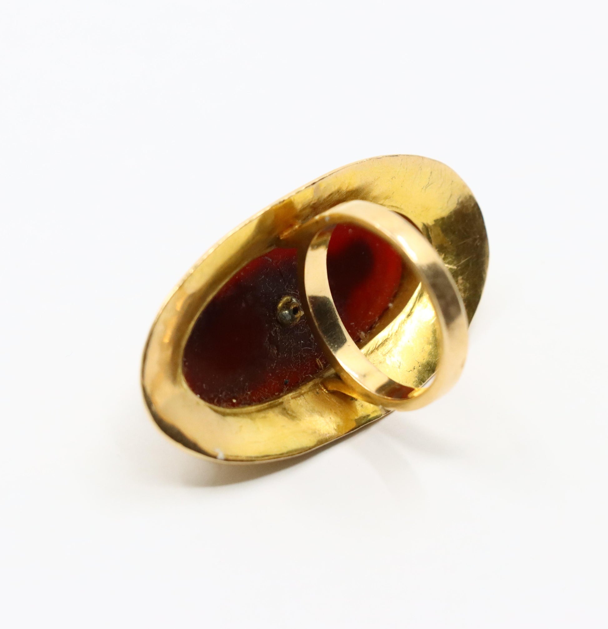 Antique 18K Gold Agate Ring