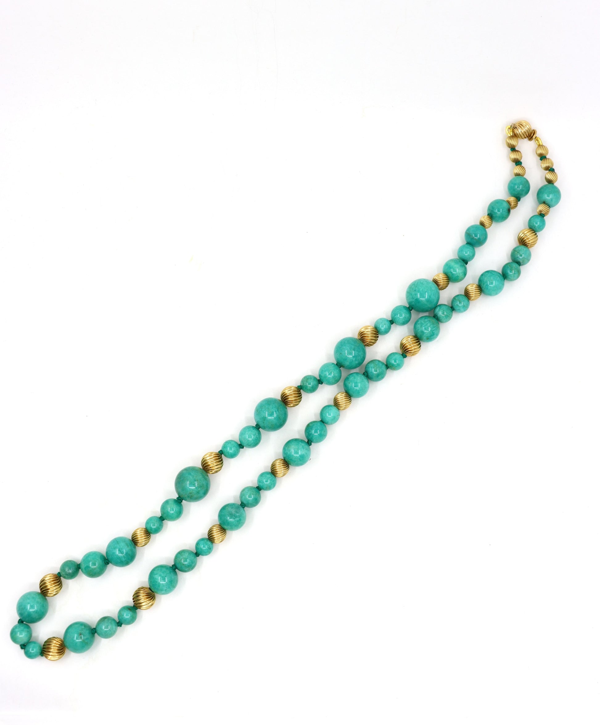 Vintage 18K Gold Turquoise Beads Necklace