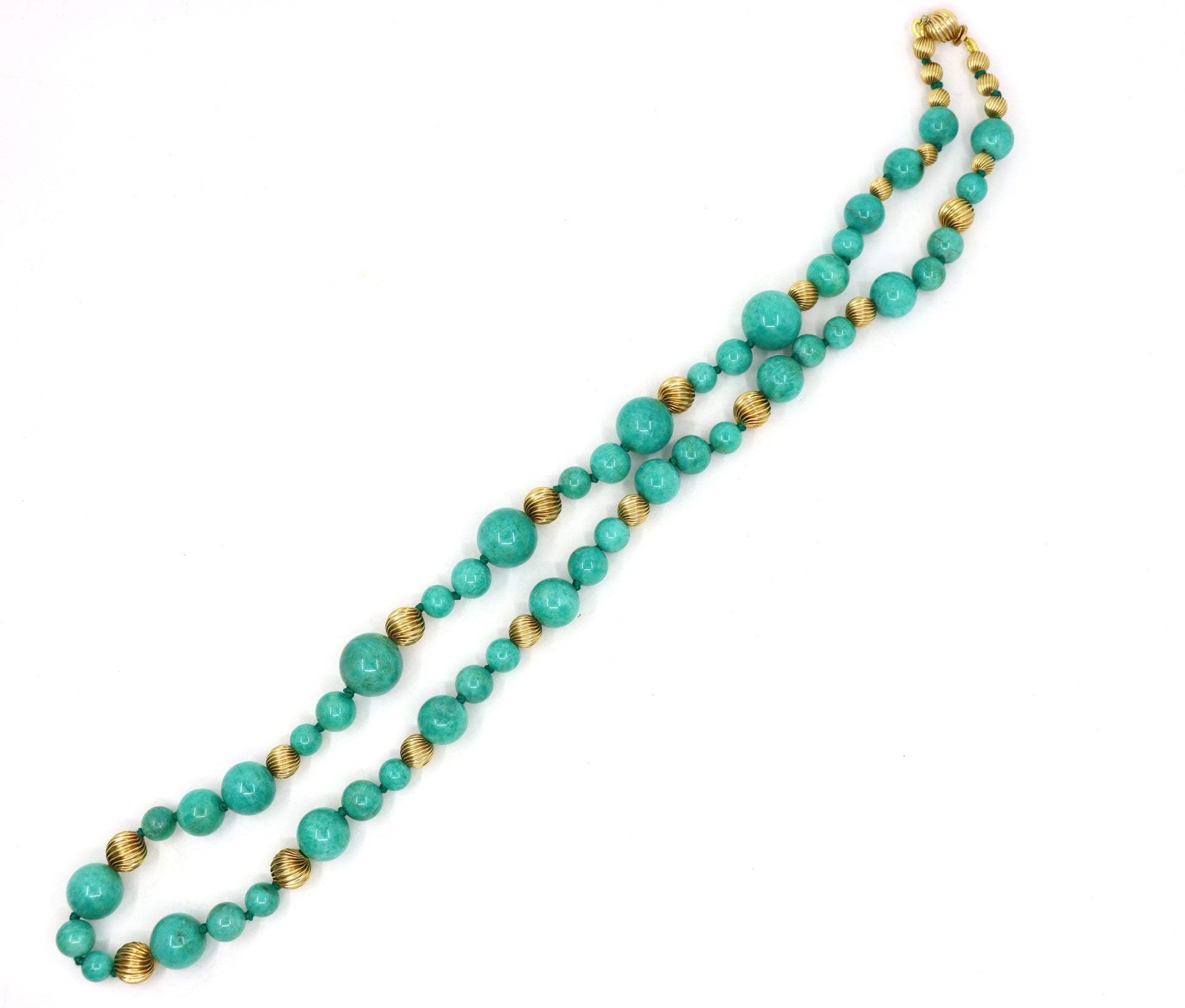 Vintage 18K Gold Turquoise Beads Necklace