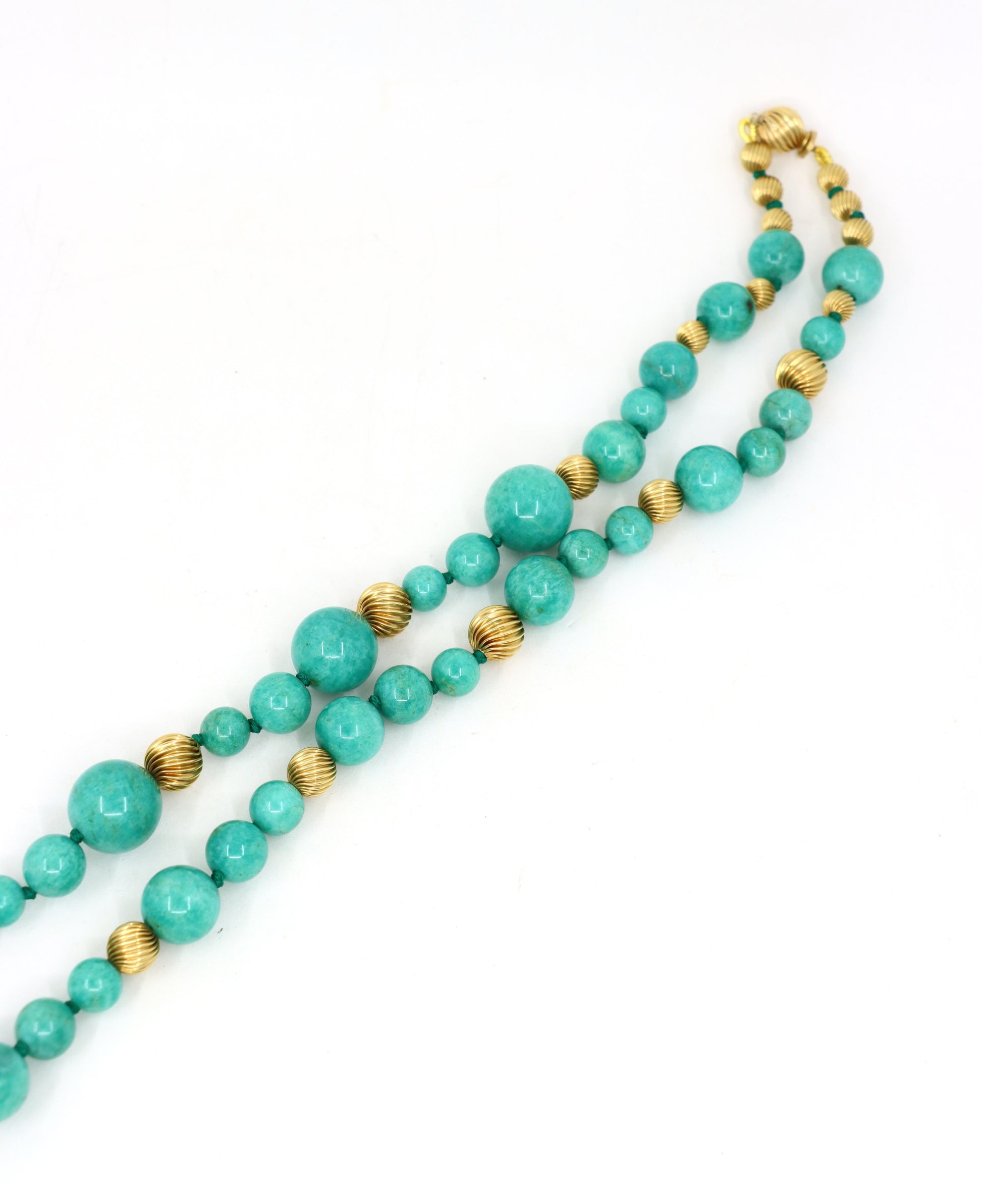 Vintage 18K Gold Turquoise Beads Necklace