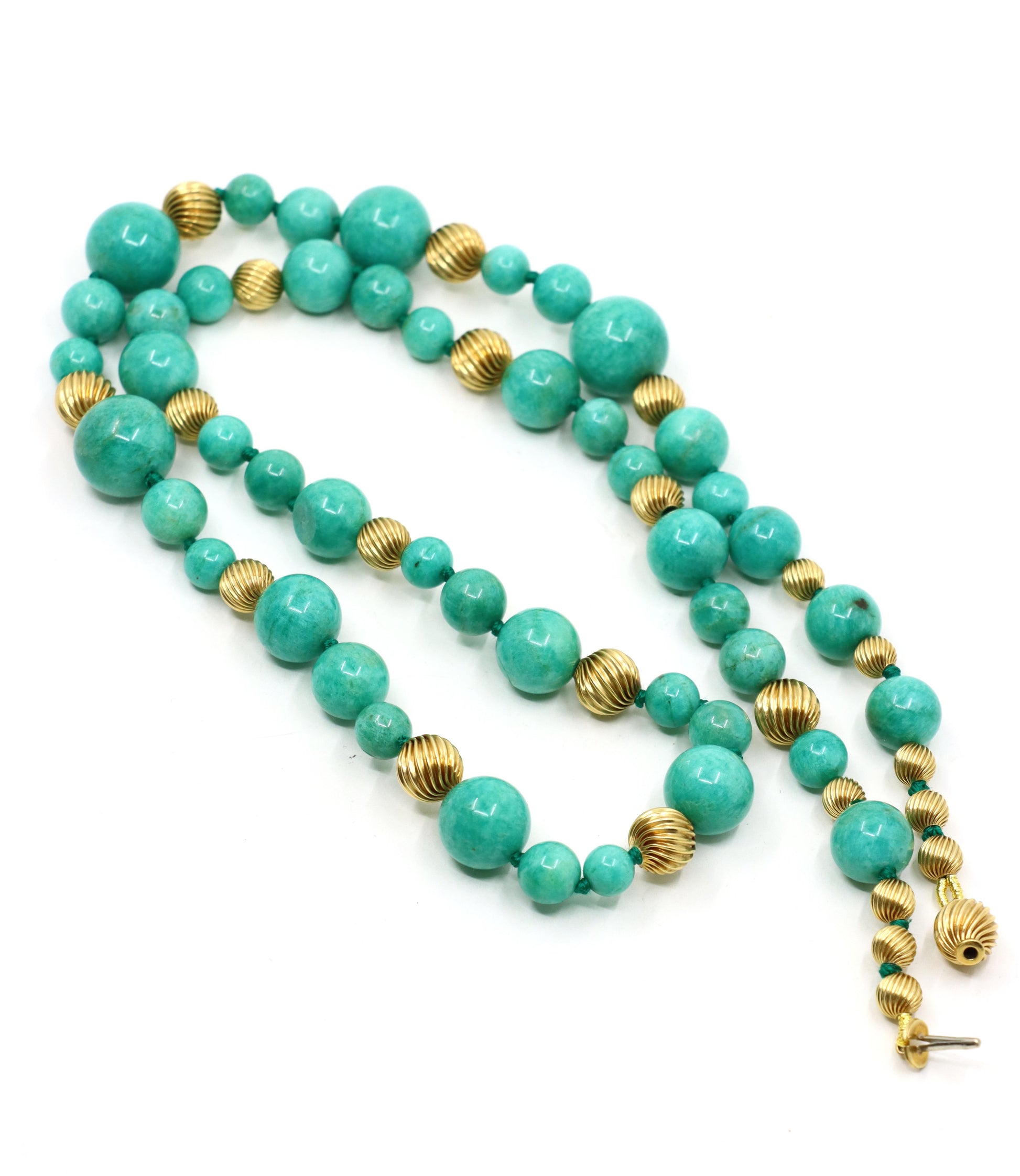 Vintage 18K Gold Turquoise Beads Necklace