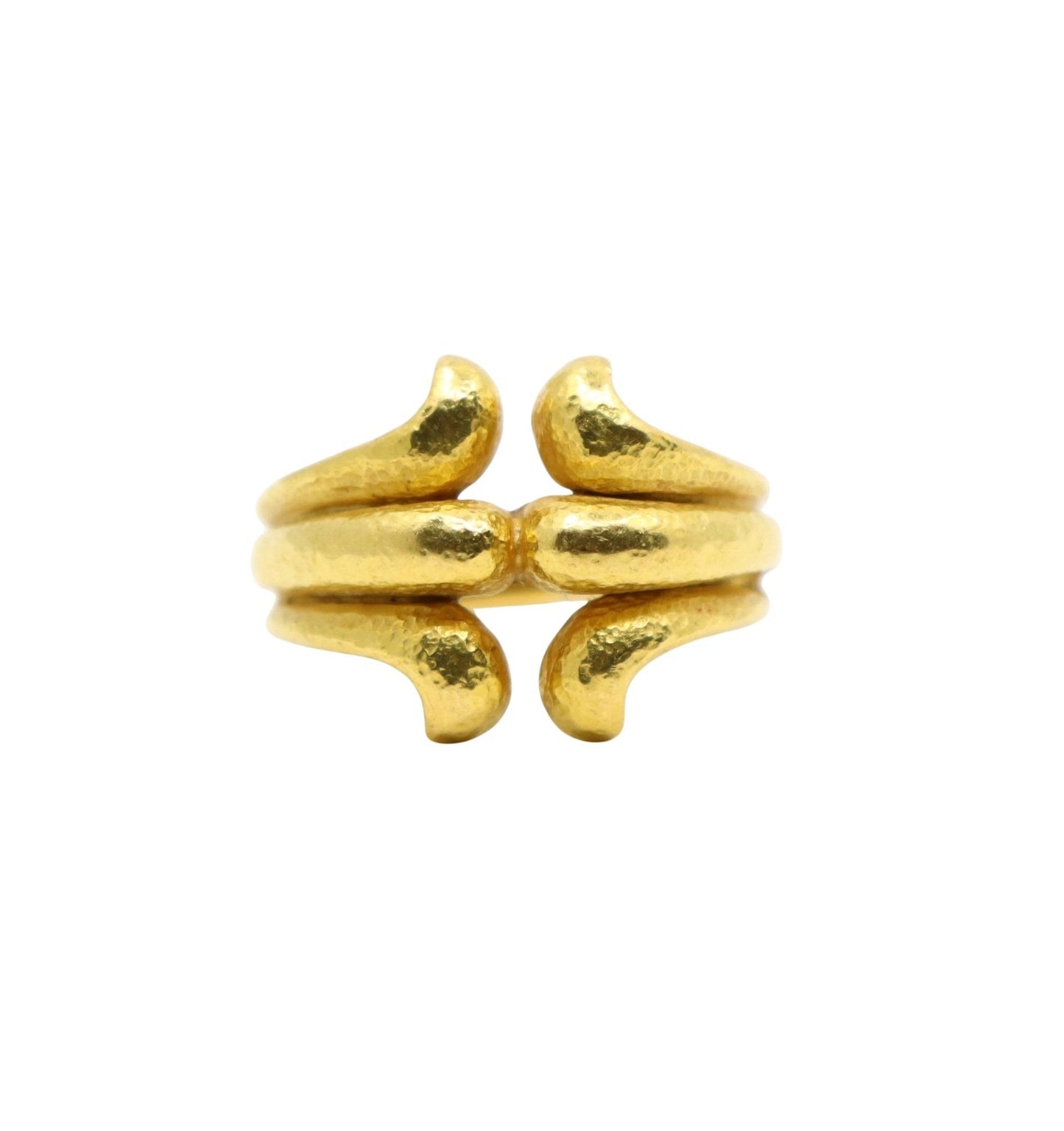 Vintage Ilias Lalaounis GREECE 18K Gold Rustic Band Ring