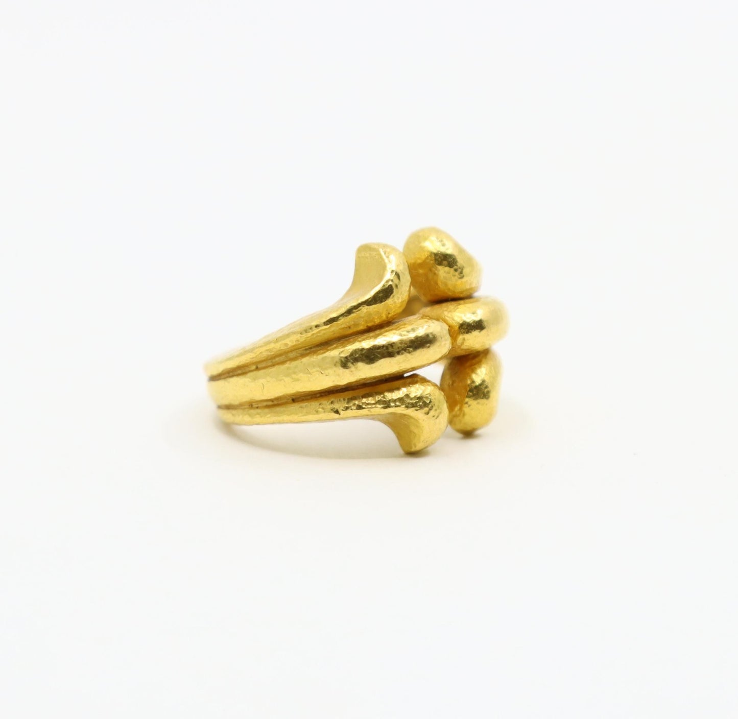 Vintage Ilias Lalaounis GREECE 18K Gold Rustic Band Ring