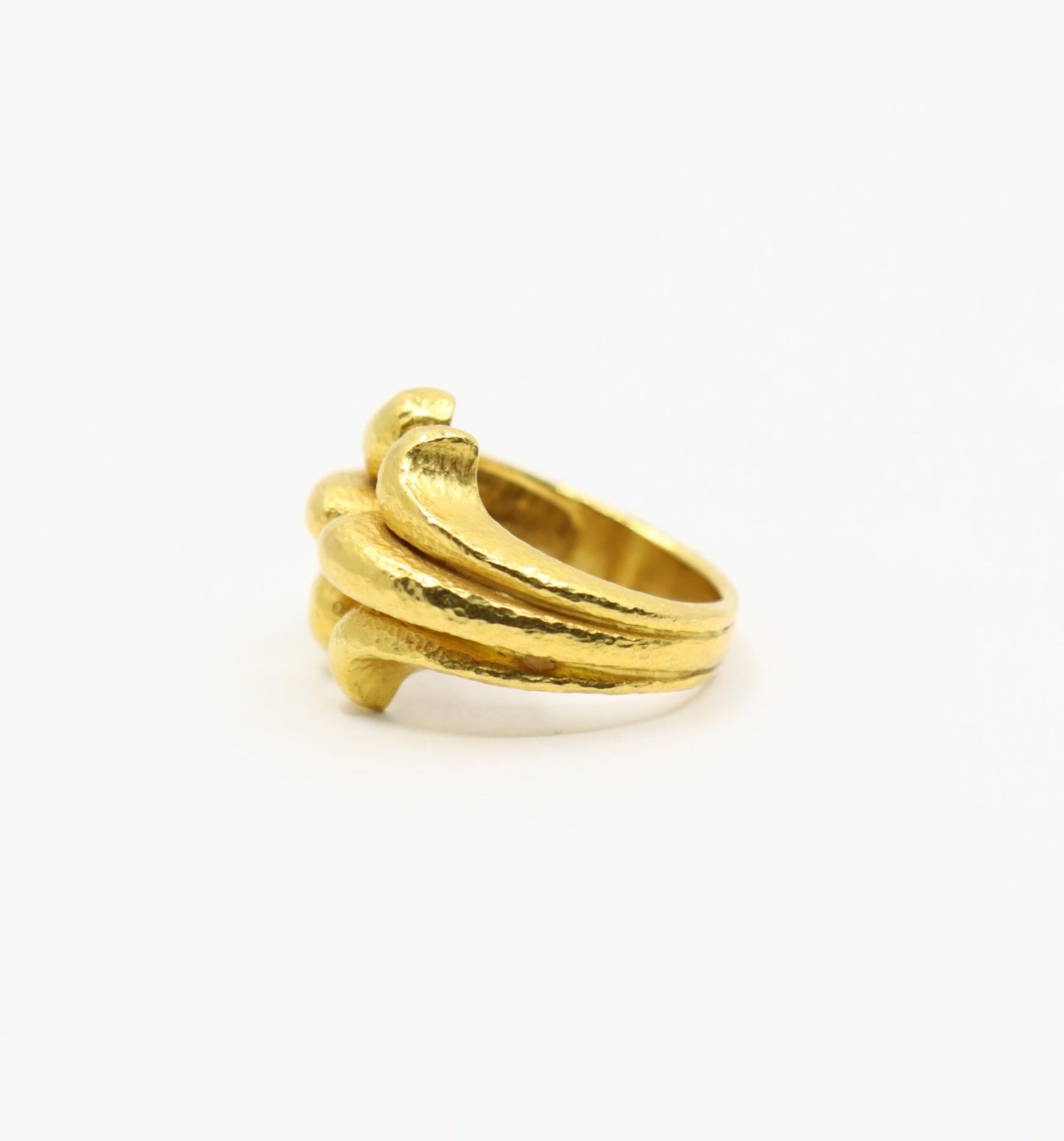 Vintage Ilias Lalaounis GREECE 18K Gold Rustic Band Ring
