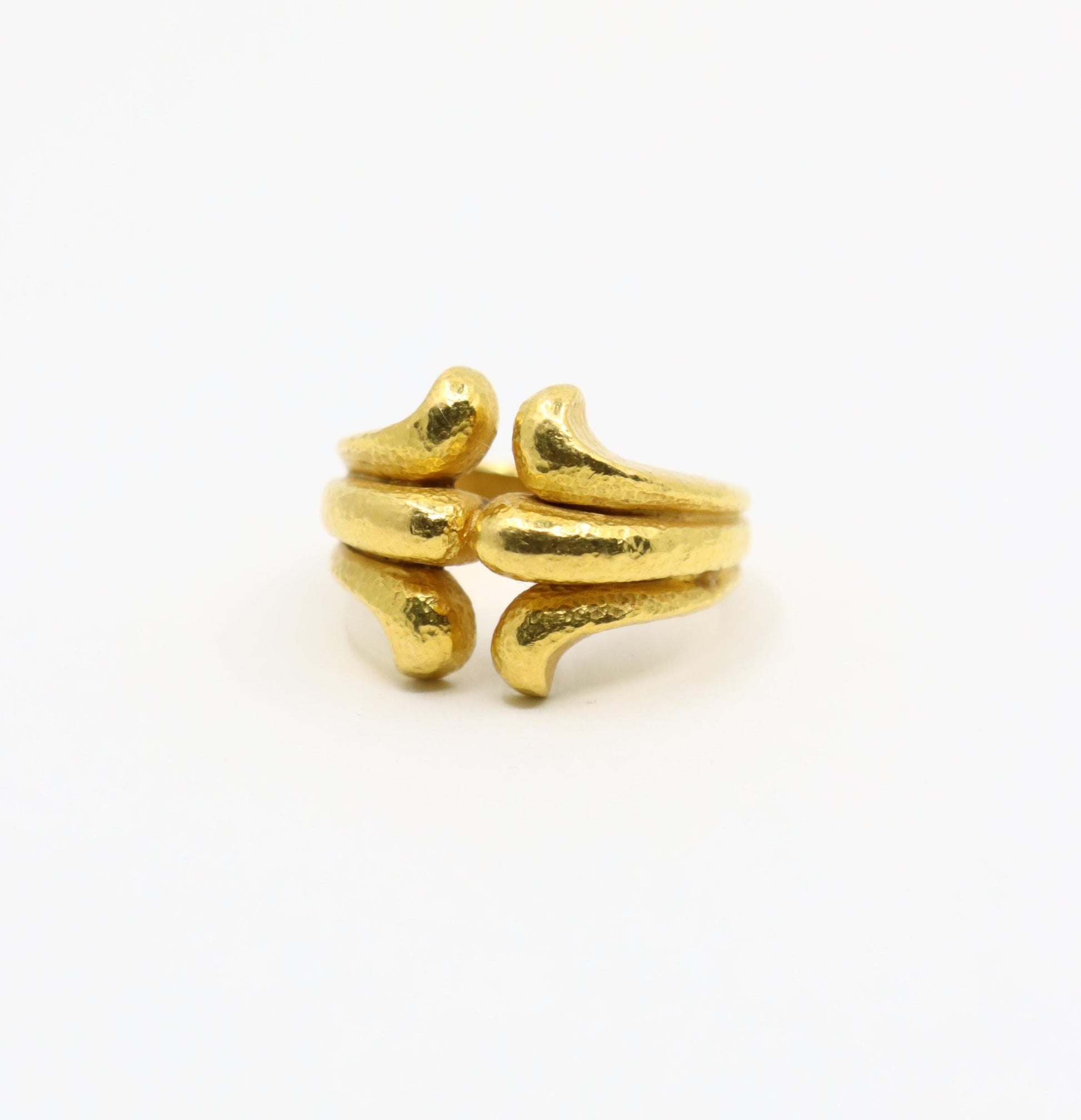 Vintage Ilias Lalaounis GREECE 18K Gold Rustic Band Ring