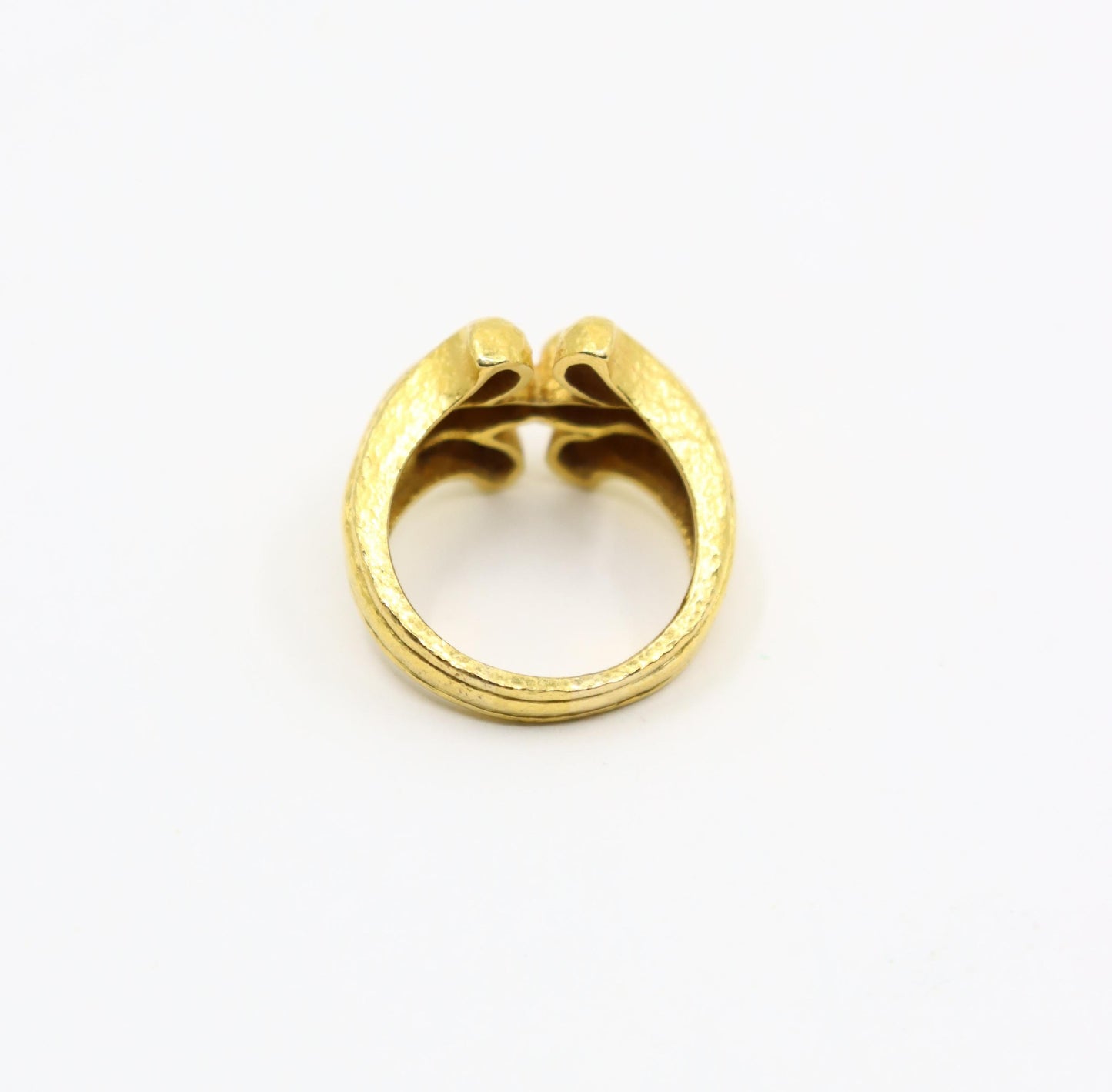 Vintage Ilias Lalaounis GREECE 18K Gold Rustic Band Ring