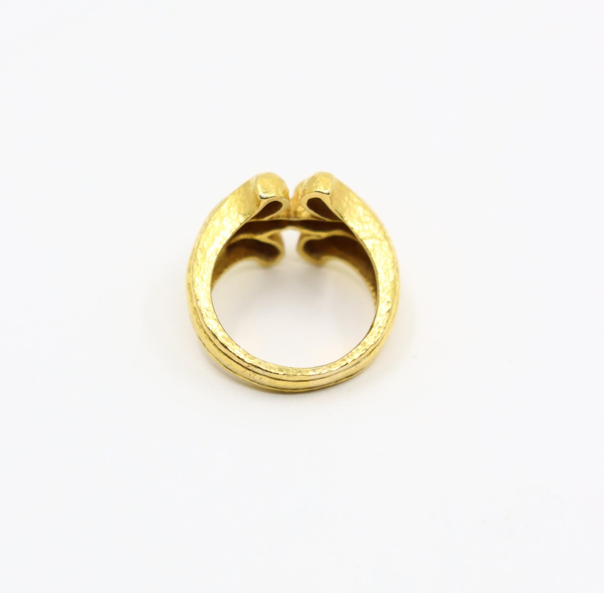 Vintage Ilias Lalaounis GREECE 18K Gold Rustic Band Ring
