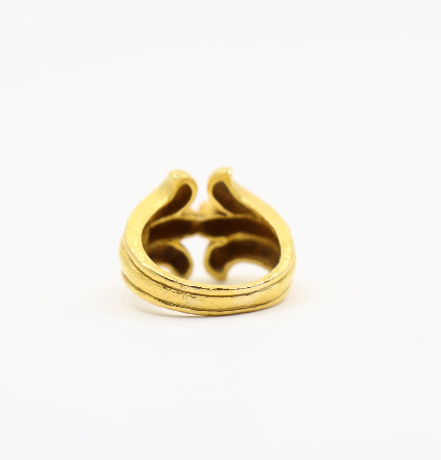 Vintage Ilias Lalaounis GREECE 18K Gold Rustic Band Ring