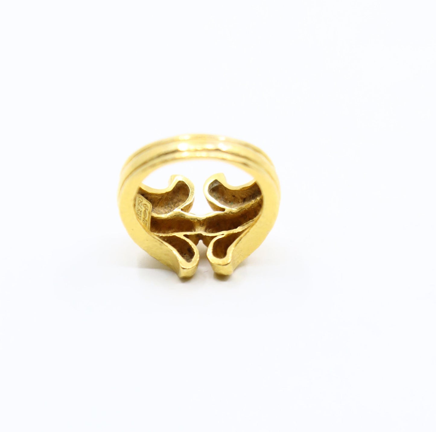 Vintage Ilias Lalaounis GREECE 18K Gold Rustic Band Ring
