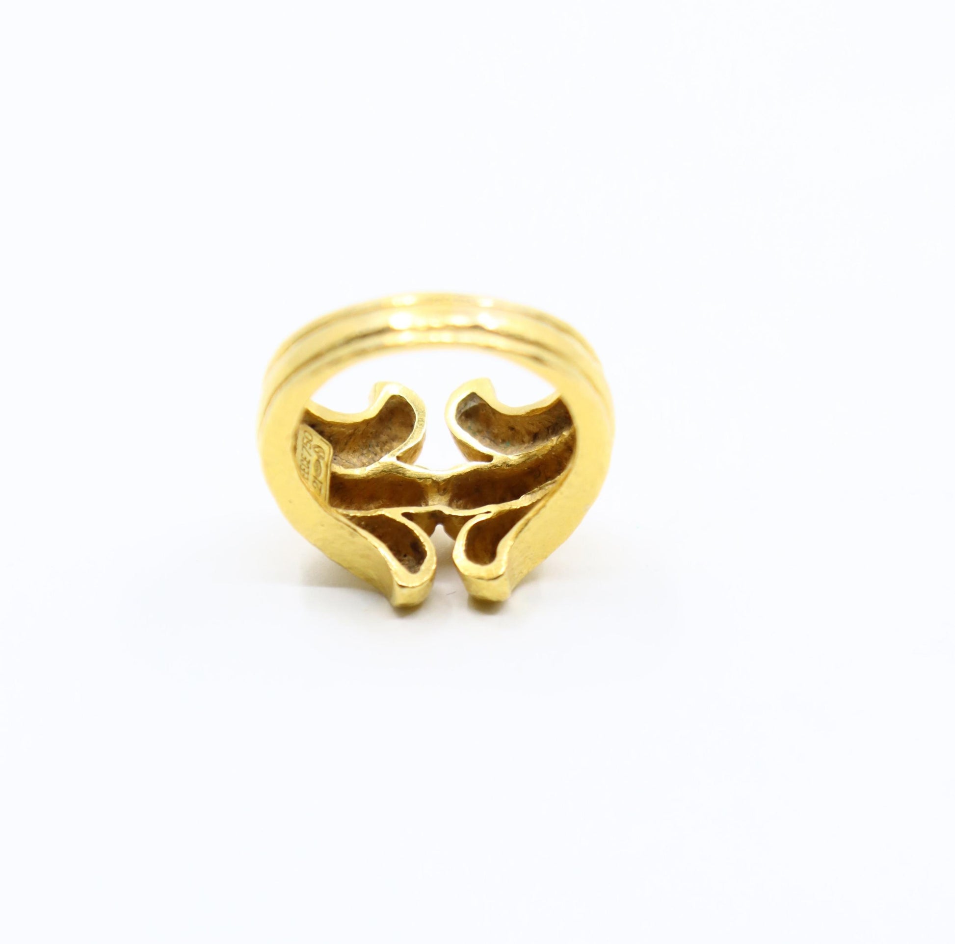 Vintage Ilias Lalaounis GREECE 18K Gold Rustic Band Ring