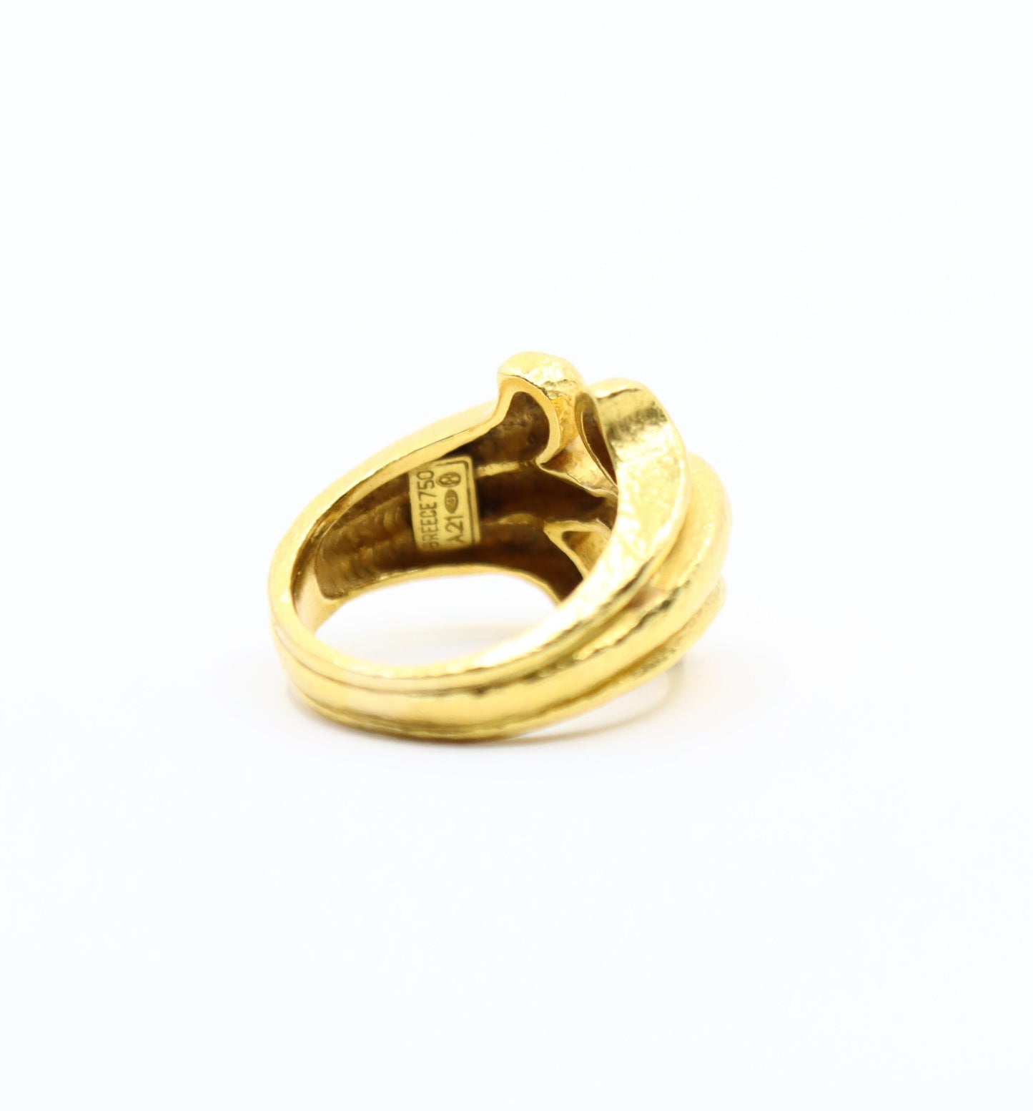 Vintage Ilias Lalaounis GREECE 18K Gold Rustic Band Ring