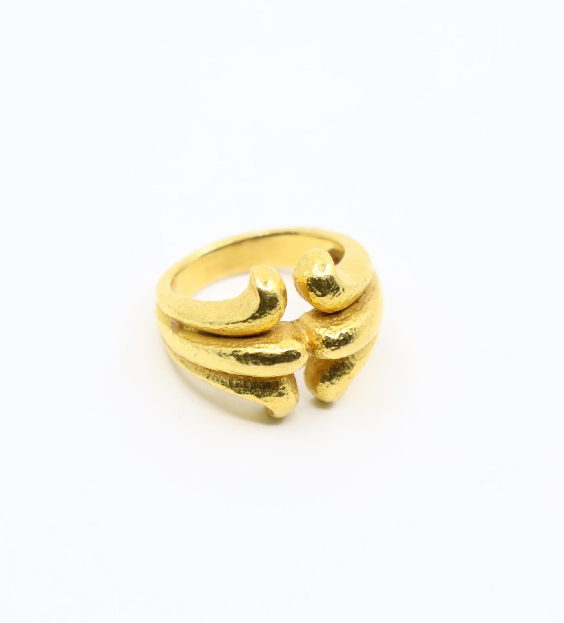 Vintage Ilias Lalaounis GREECE 18K Gold Rustic Band Ring