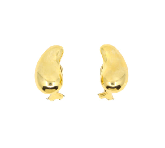 Tiffany & Co Elsa Peretti 18K Gold Bean Earrings
