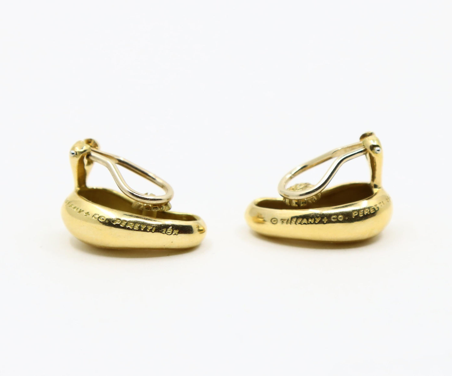 Tiffany & Co Elsa Peretti 18K Gold Bean Earrings
