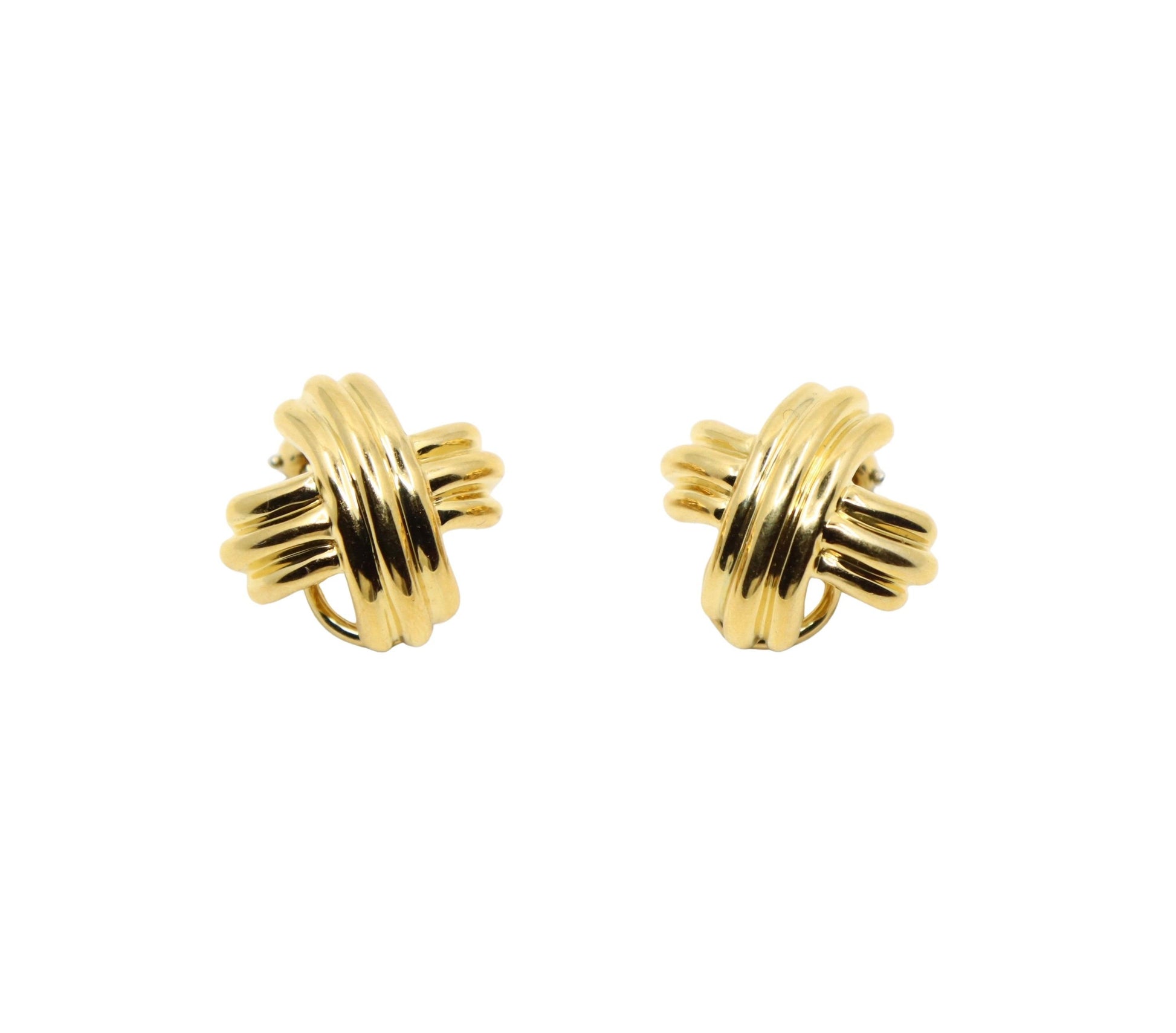 Tiffany & Co 18K Gold Signature X Earrings