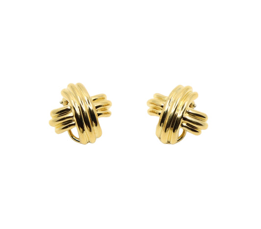 Tiffany & Co 18K Gold Signature X Earrings