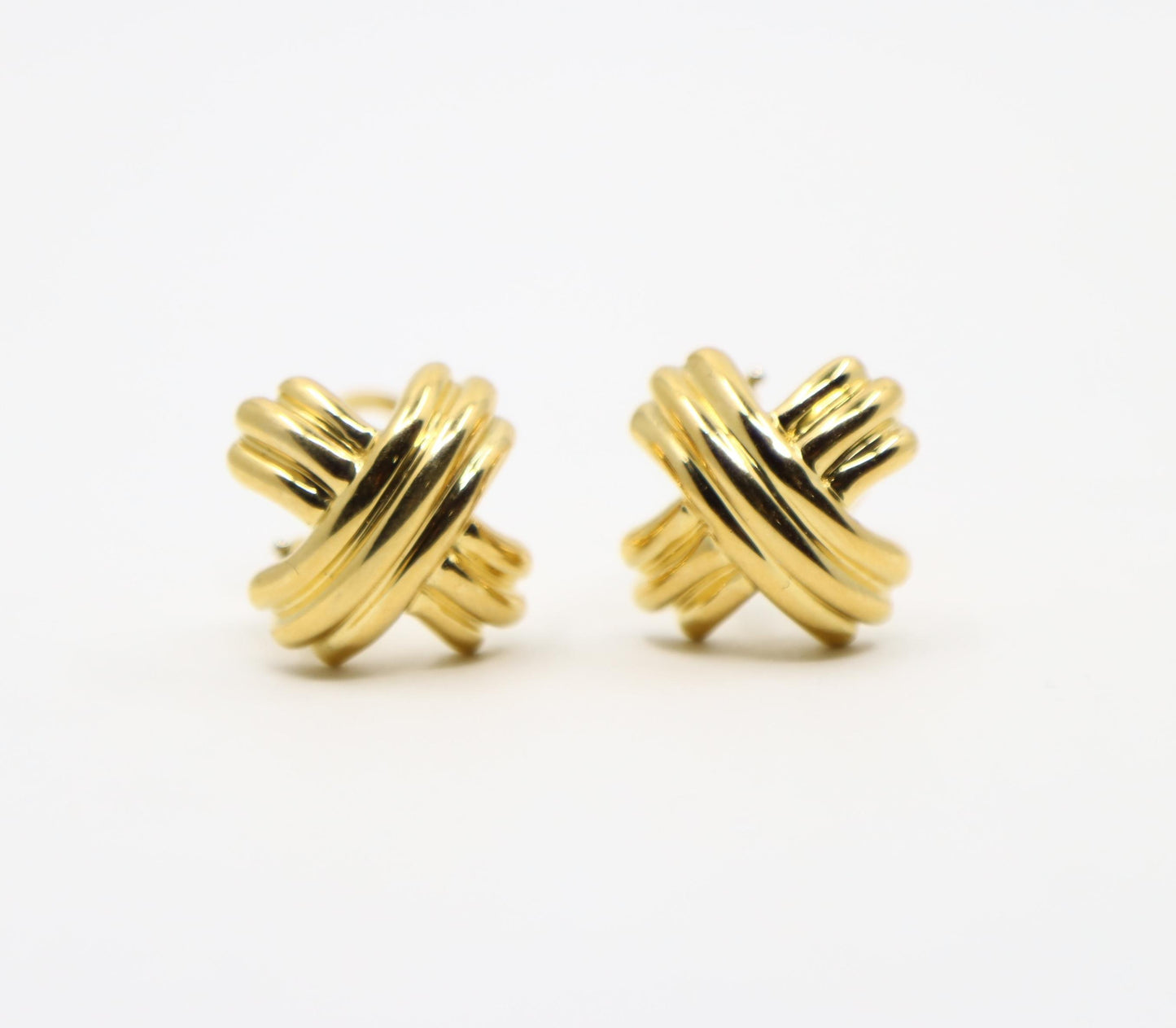 Tiffany & Co 18K Gold Signature X Earrings