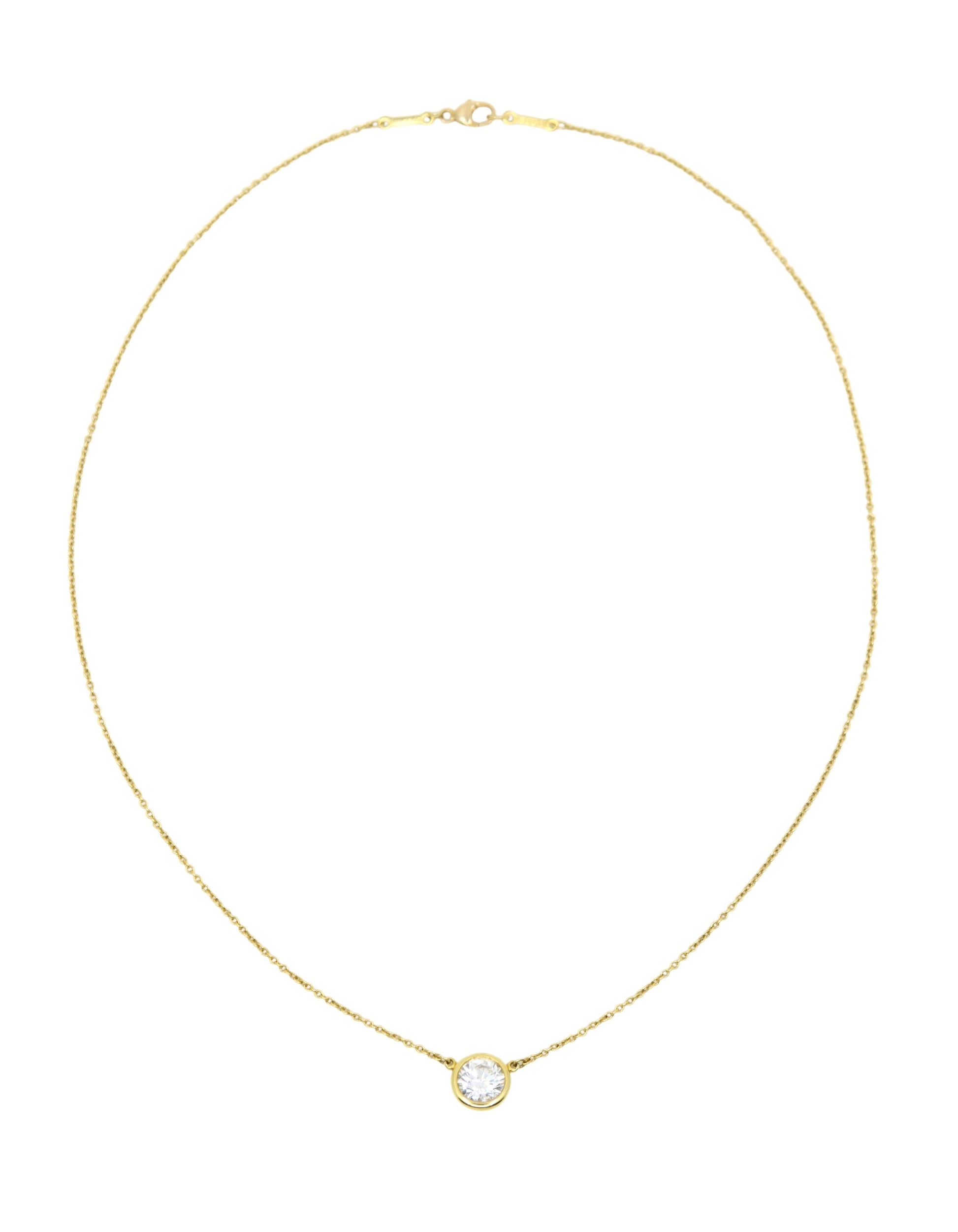 Tiffany & Co 18K Gold Elsa Perreti 1 Carat VS1 “Diamond By The Yard” Necklace