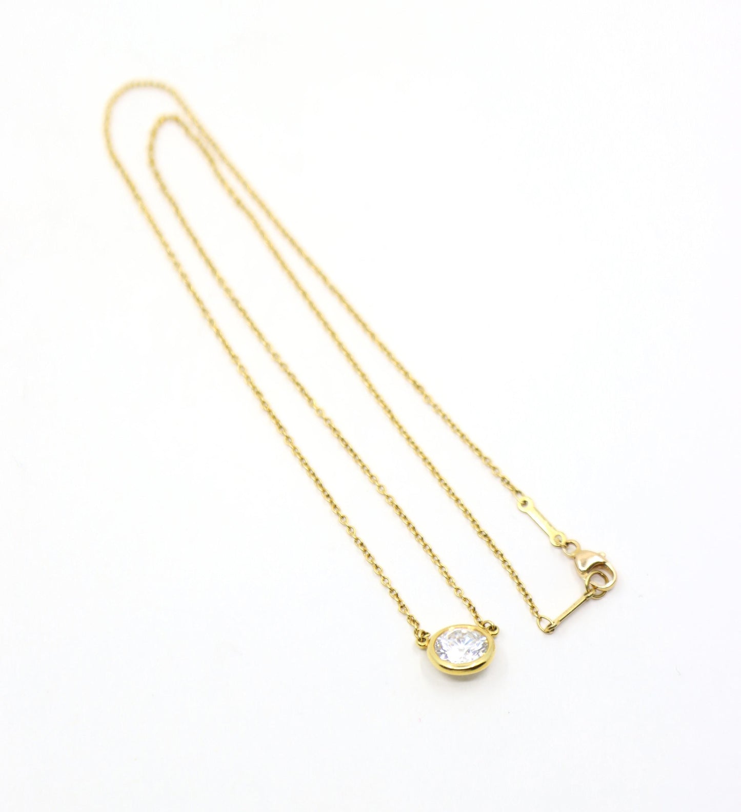 Tiffany & Co 18K Gold Elsa Perreti 1 Carat VS1 “Diamond By The Yard” Necklace