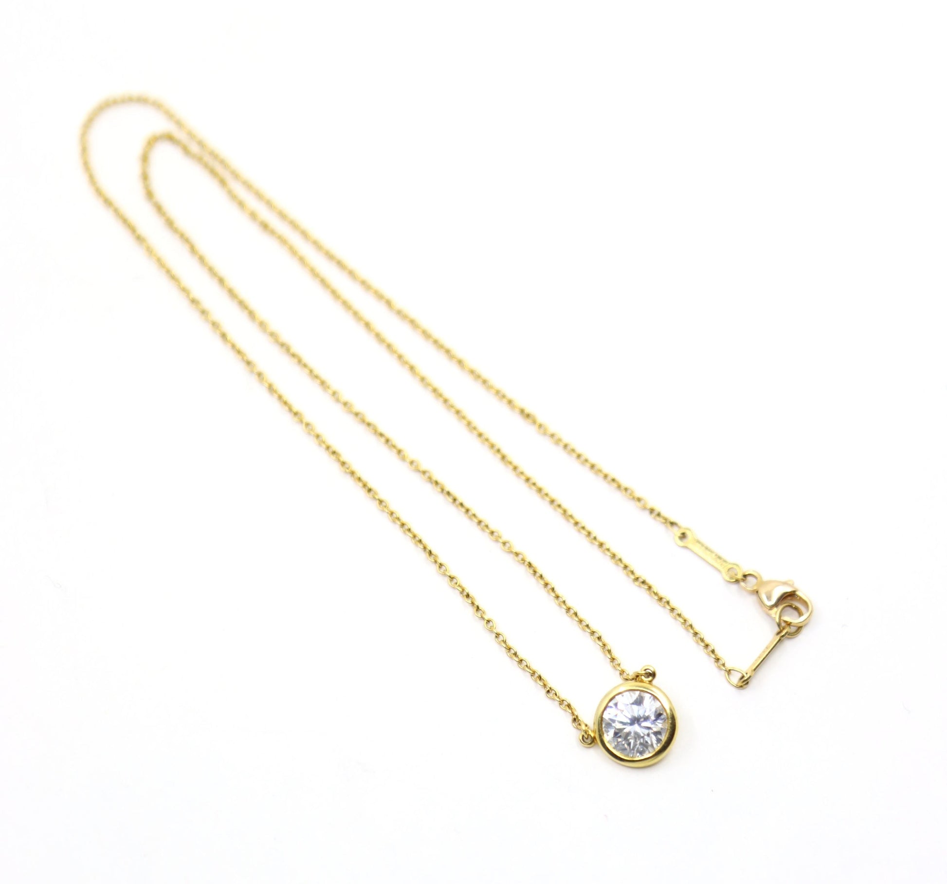 Tiffany & Co 18K Gold Elsa Perreti 1 Carat VS1 “Diamond By The Yard” Necklace
