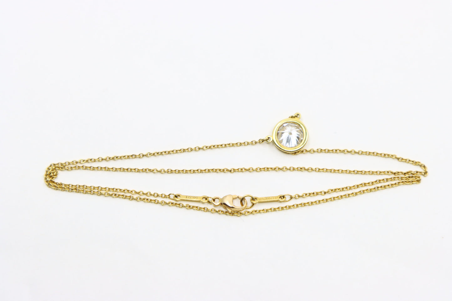 Tiffany & Co 18K Gold Elsa Perreti 1 Carat VS1 “Diamond By The Yard” Necklace