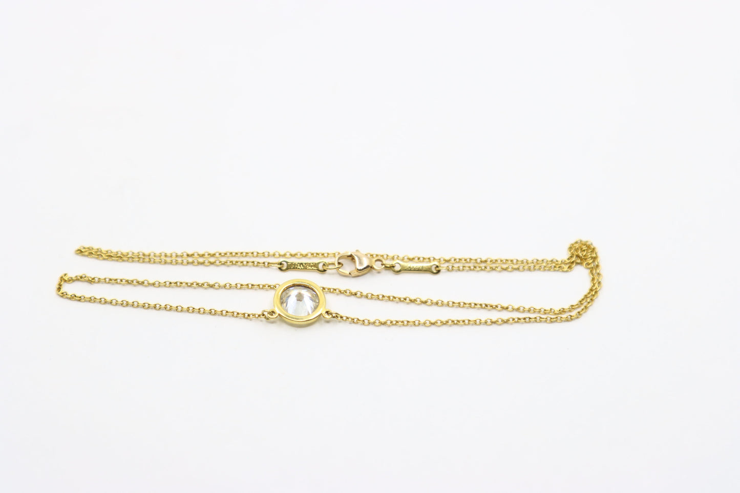 Tiffany & Co 18K Gold Elsa Perreti 1 Carat VS1 “Diamond By The Yard” Necklace