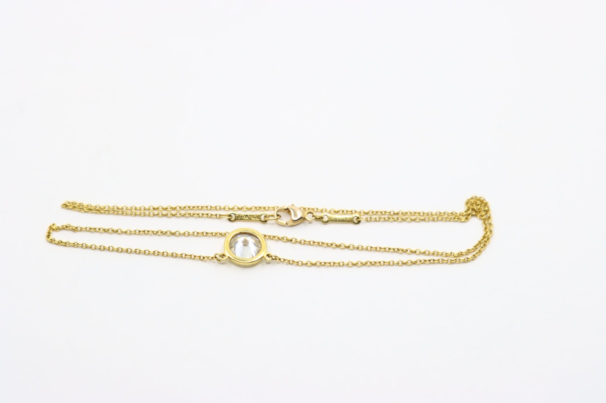 Tiffany & Co 18K Gold Elsa Perreti 1 Carat VS1 “Diamond By The Yard” Necklace
