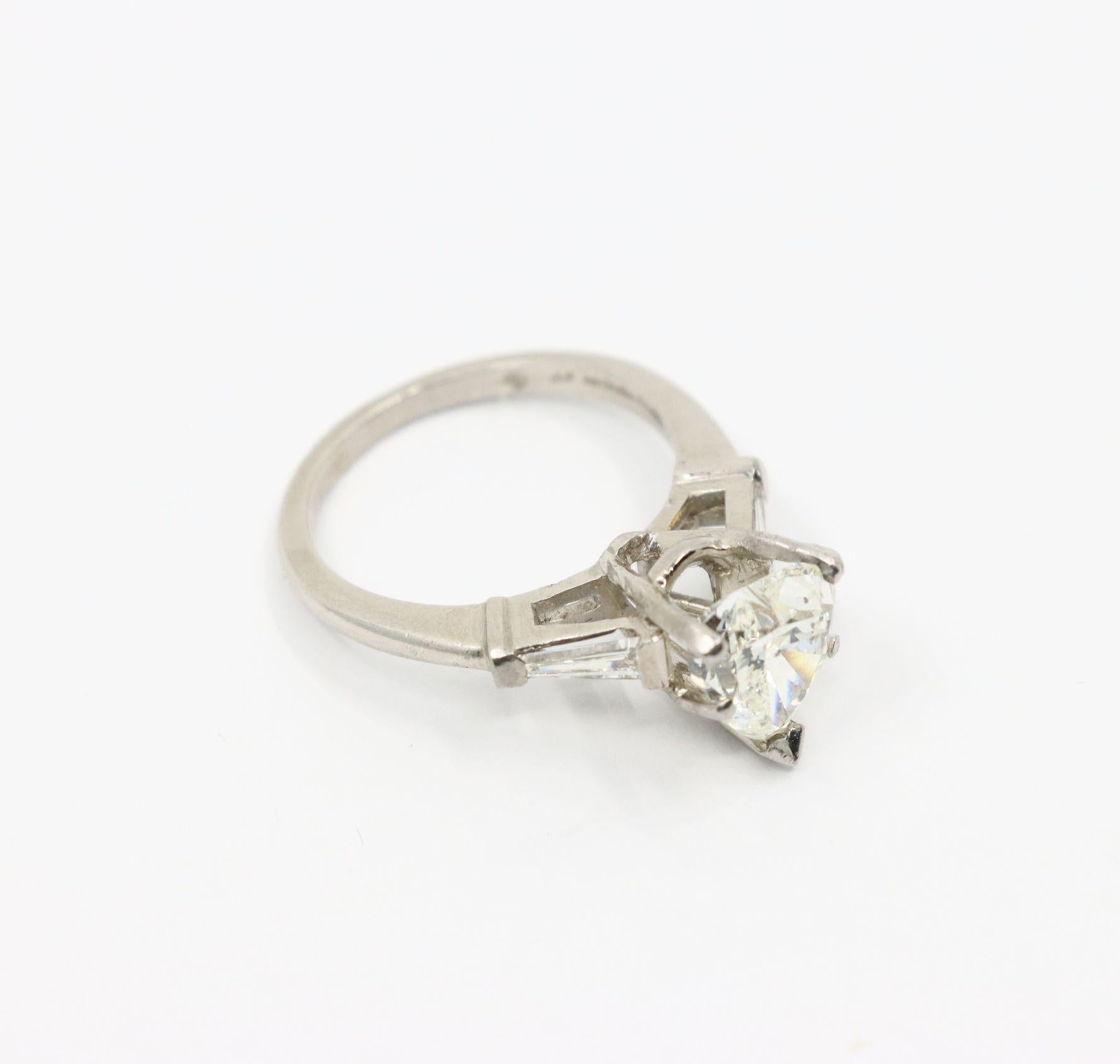 Vintage Platinum Heart Shape Diamond Ring