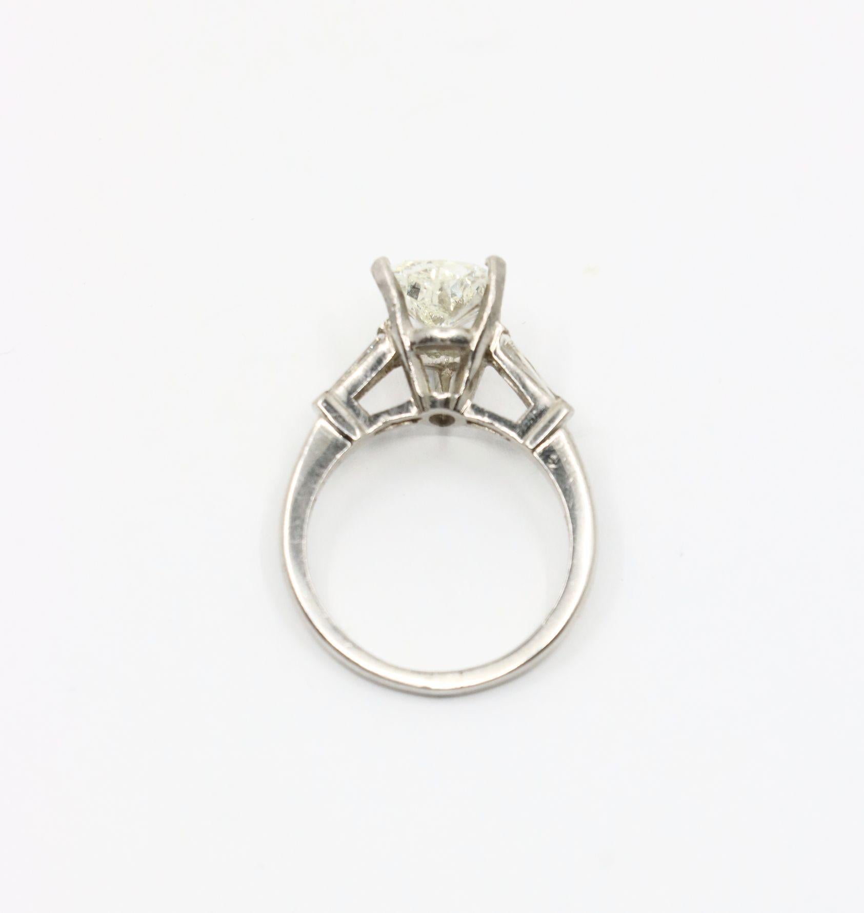 Vintage Platinum Heart Shape Diamond Ring