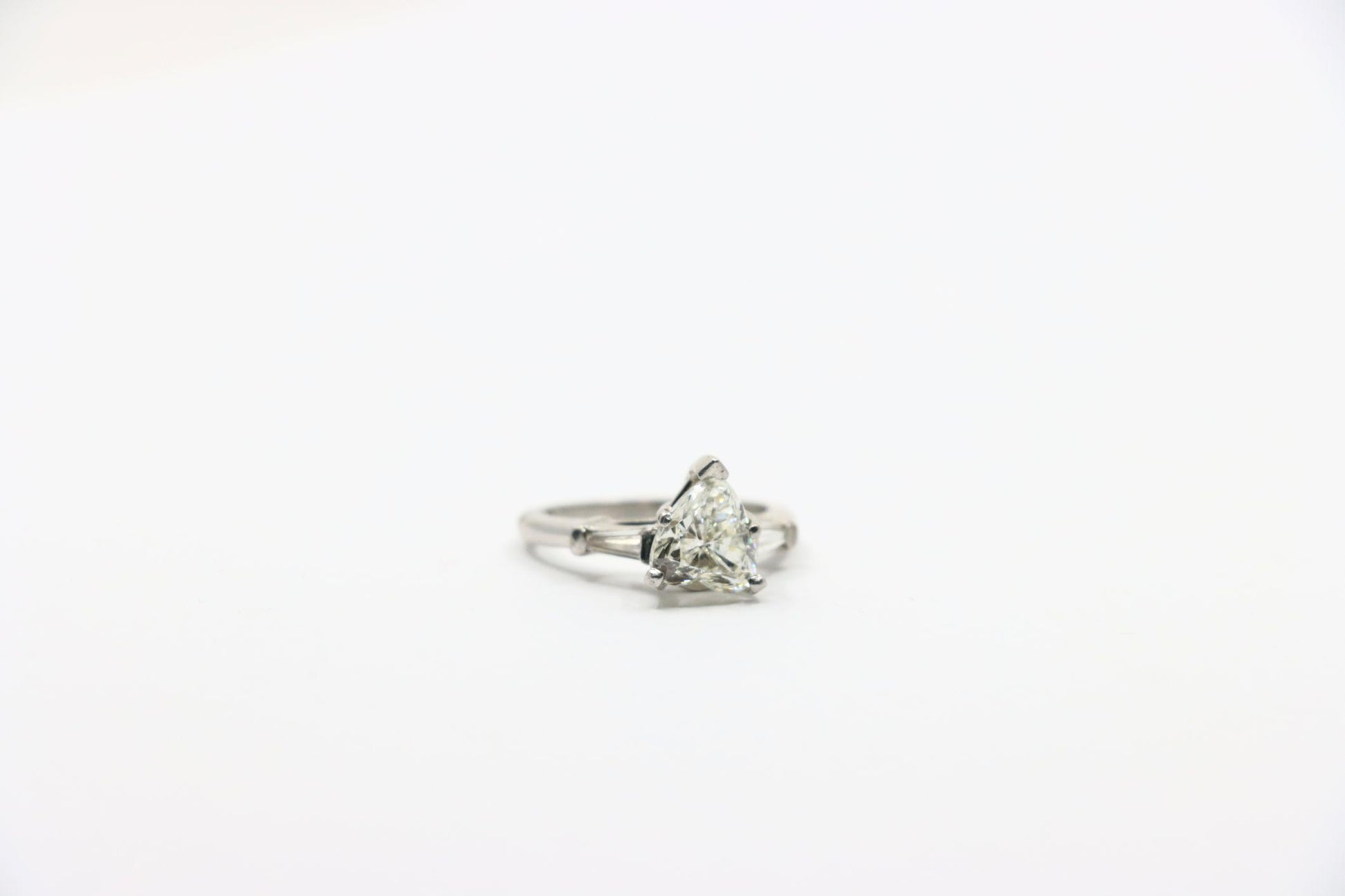 Vintage Platinum Heart Shape Diamond Ring
